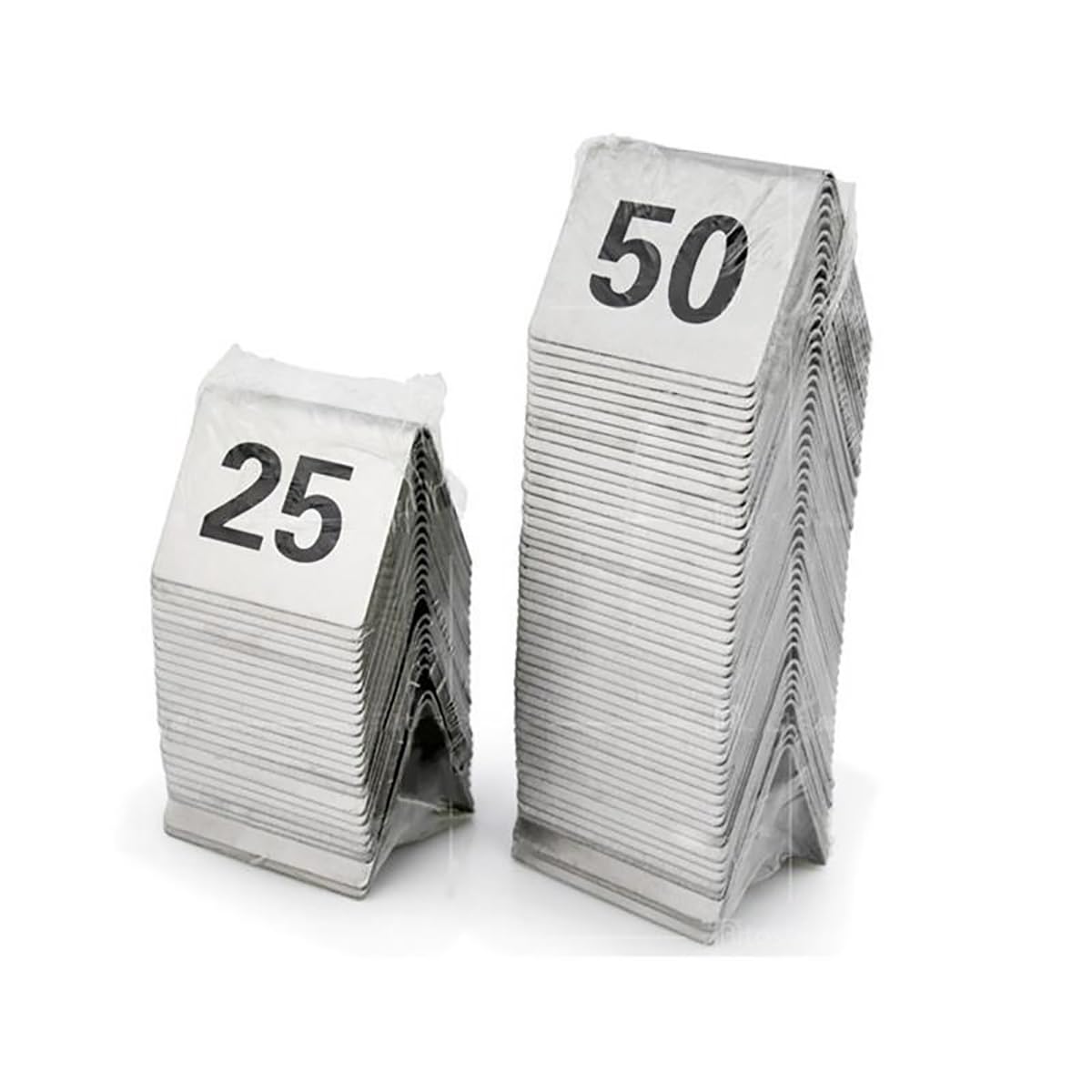 MYUYEE Table Numbers 1-10 Restaurant￡?Stainless Steel Tent Style Table Numbers 1-10/25/50/100 Restaurant Digital Number Plate Tabletop Number Stackable, Wedding Birthday Ma(One Color-1 To 50)