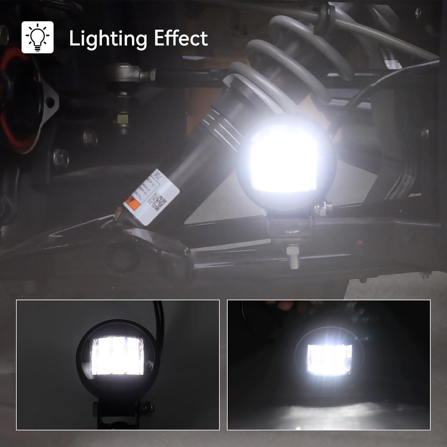 LED Auxiliary Fog Light Kit for Can-Am Ryker, Auxiliary Driving Lamp Spot Lights DRL with Custom Mounting Brackets for Ryker 600, 900, Sport & Rally Edition All Models Accessories, 2PCS