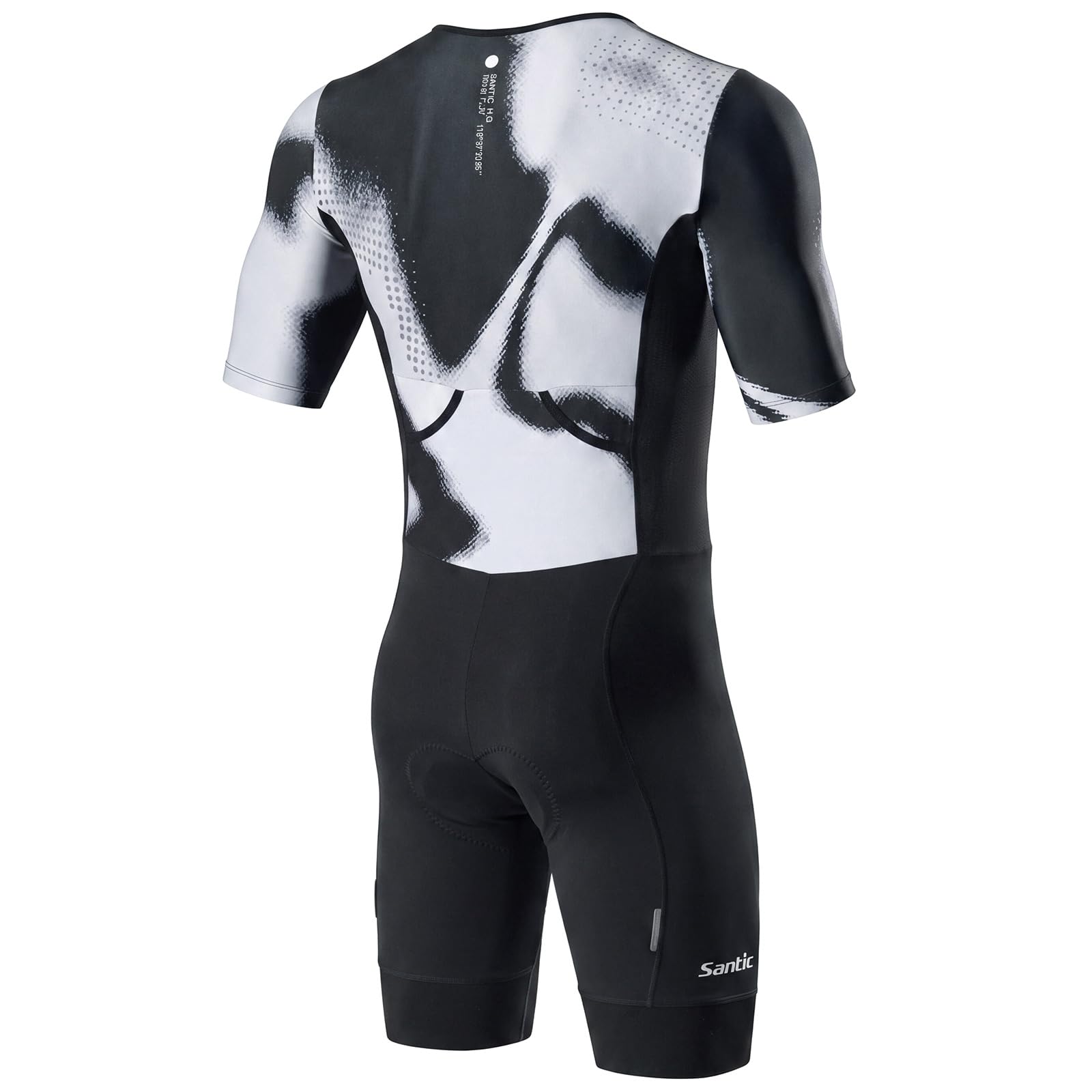 Santic Herren Triathlonanzug Gepolstert Einteiler Kuzarm Pro Fahrrad Skinsuit Rennsport Trisuit Abnehmen Radsportanzug