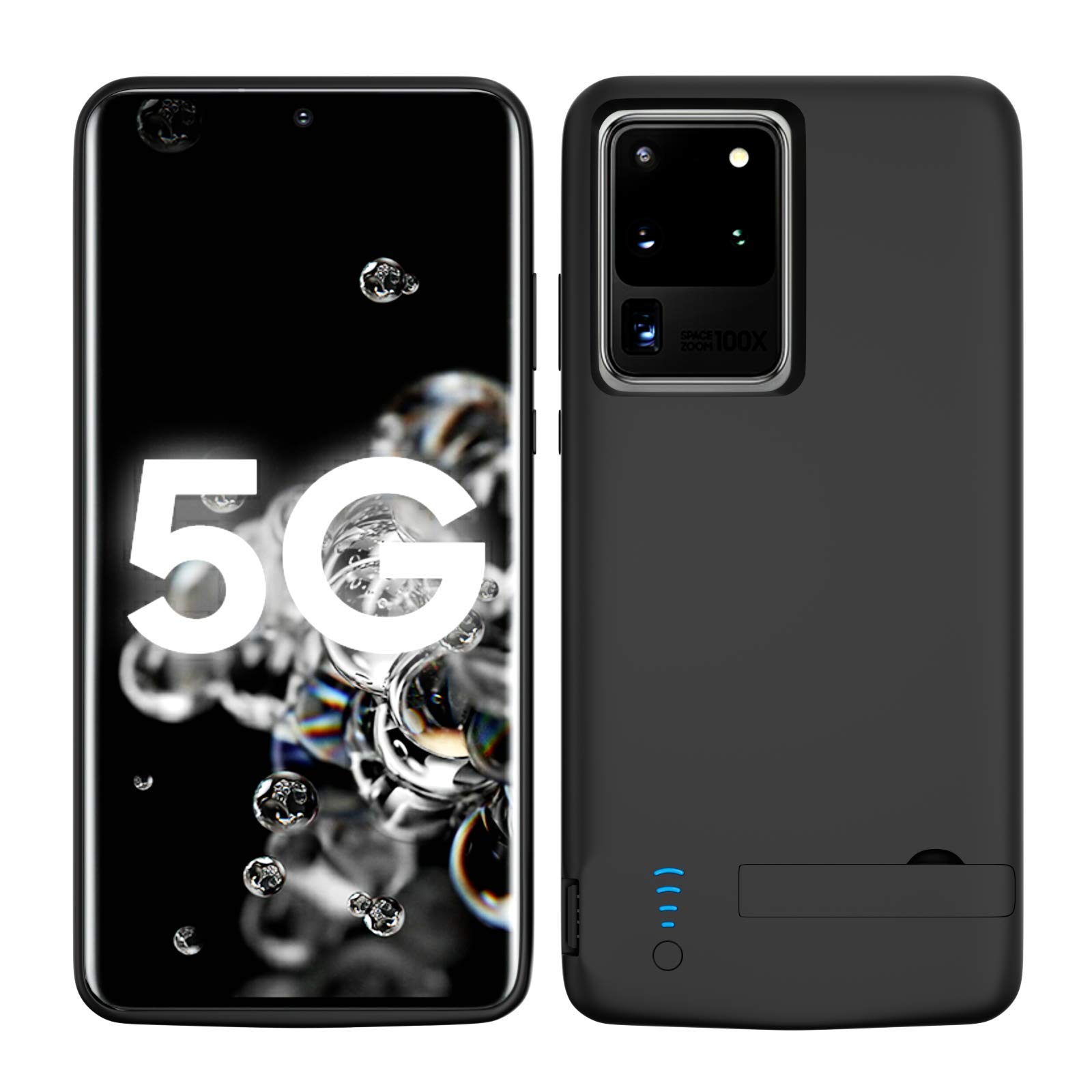 Fey Battery Case for Galaxy S20 Ultra, 6000mah Battery Charging Case for Samsung Galaxy S20 Ultra Rechargeable External Backup Power Bank Charger Case, Add 100% Extra Juice Black