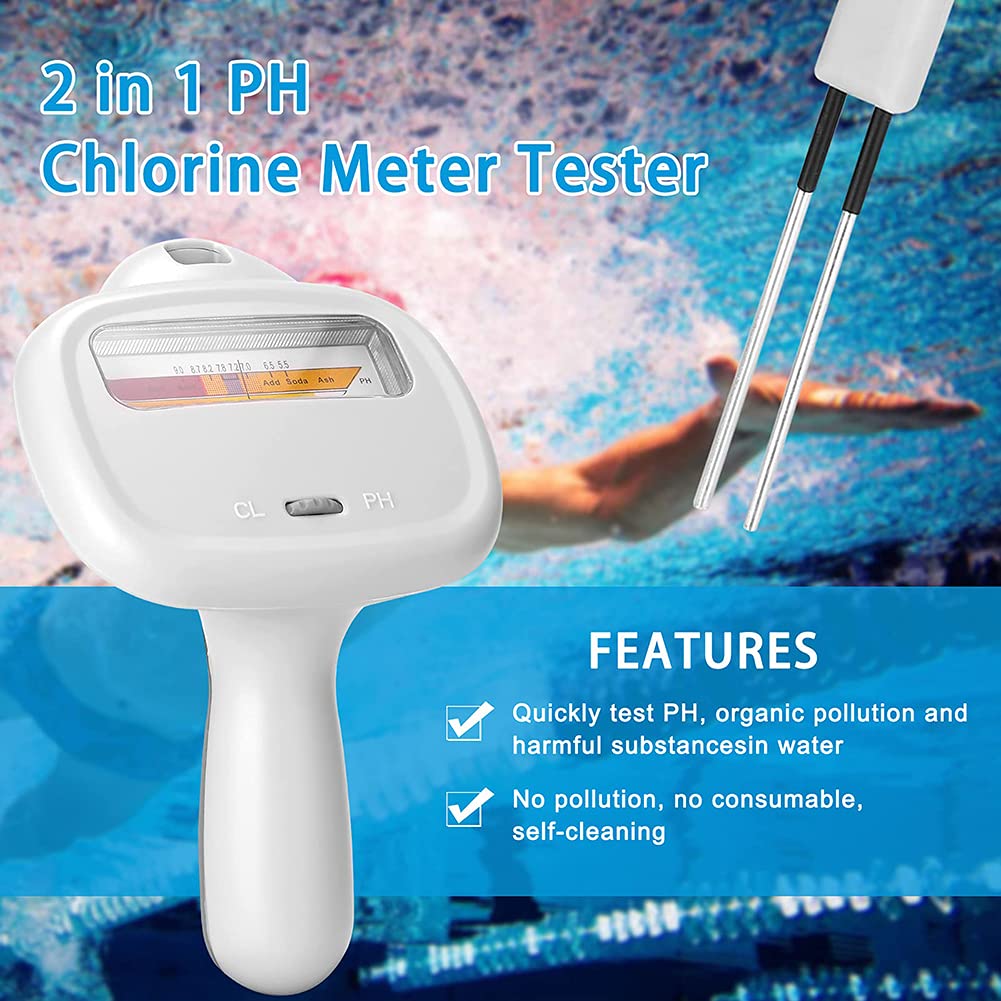 2 w 1 Przenośny cyfrowy tester jakości wody PH i poziomu chloru CL2 z maszyną do testowania analizy sondy do basenu Woda pitna Spa