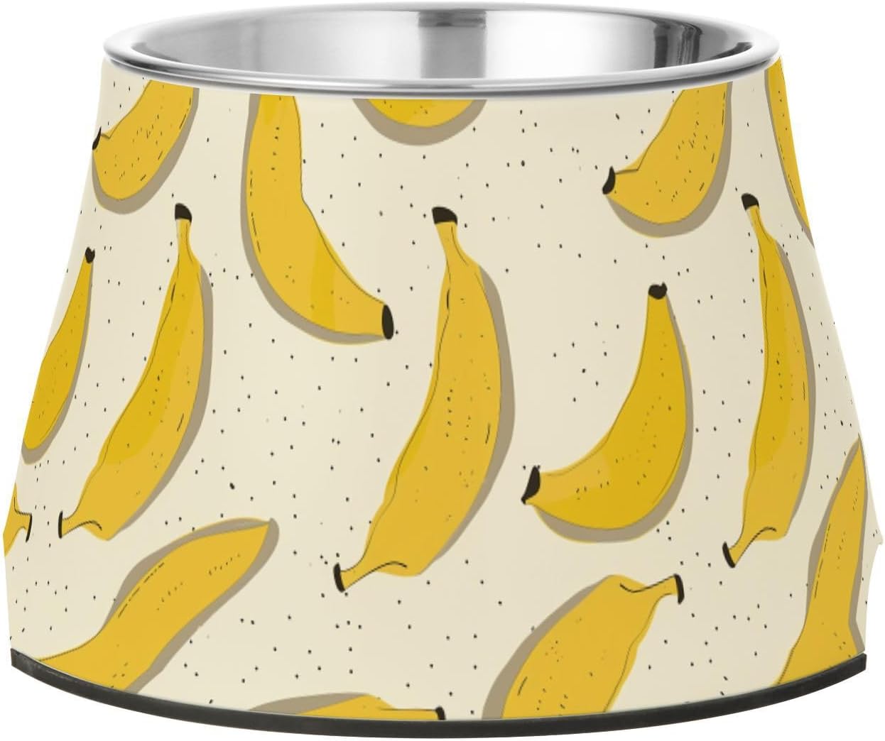 Cute Cartoon Banana Bowl for Pets Non Slip Stainless Steel Cats Food Bowls for Slow Feed Dogs Whisker Fatigue