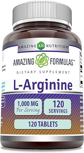 Miniatura 4 de Amazing Formulas L-Arginina 1000mg 120 tabletas Suplemento  El mejor suplemento de aminoácidos para mujeres y hombres  Sin OMG  Sin gluten