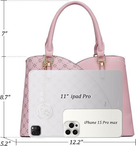 Miniatura 5 de KKXIU Monederos y bolsos de mano con triple compartimento para mujer, bolso de mano con asa superior