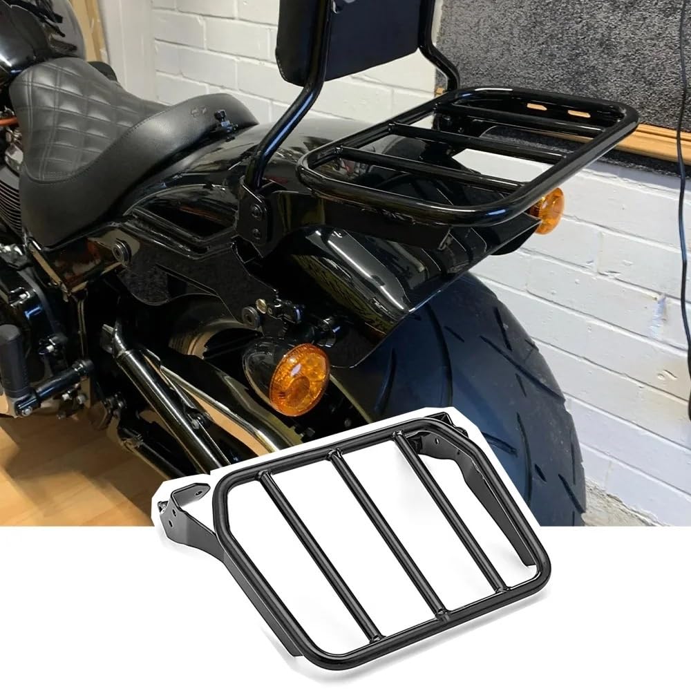 Oparcie na bagaż do motocykla Pasuje do Harley Softail FLFB FLFBS FXBR FXBRS 2018-2023 akcesoria motocyklowe półka na bagaże typu Sissy Bar(Black)