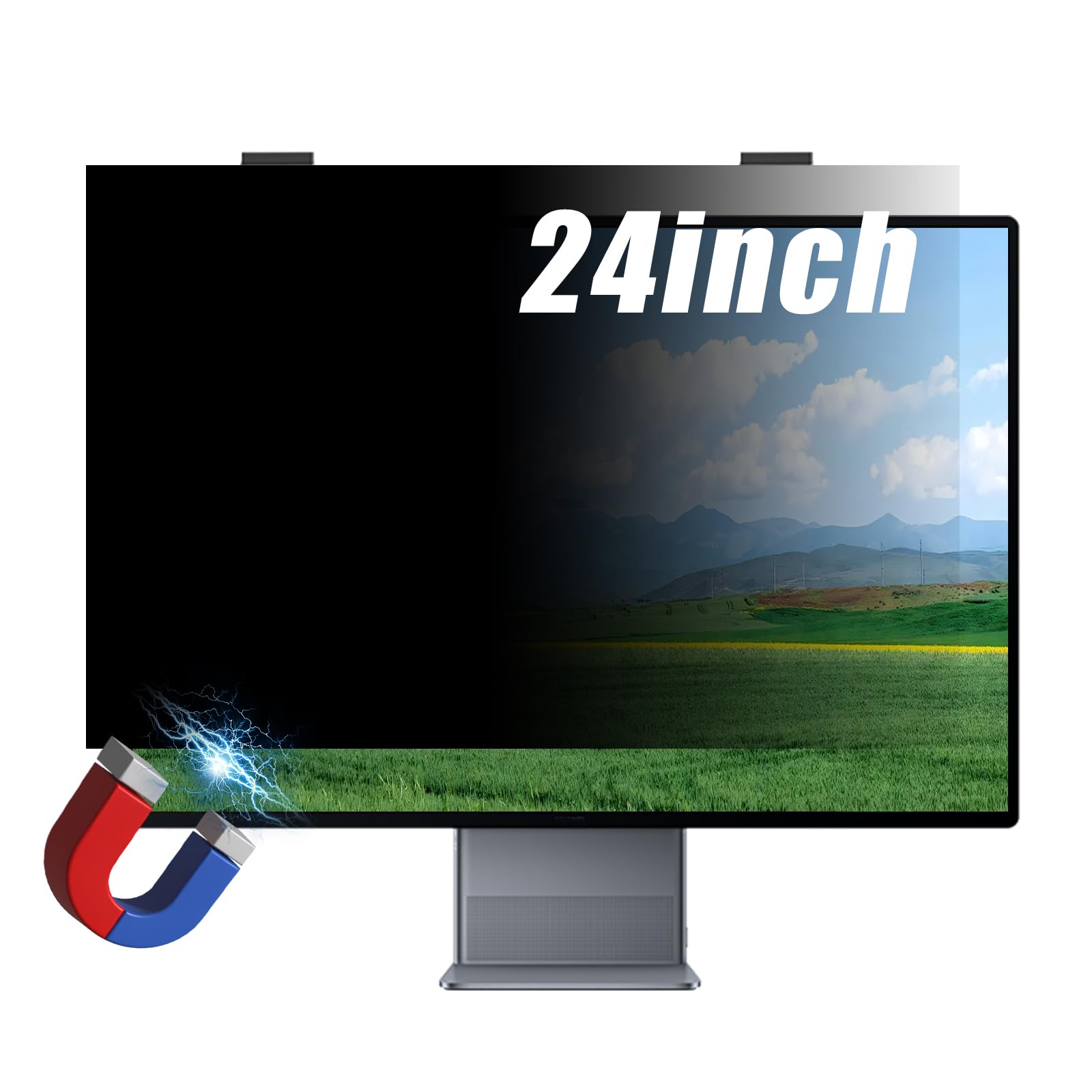 Filtro de privacidad de 24 pulgadas, pantalla protectora colgante y antirreflejos de 540x340mm
