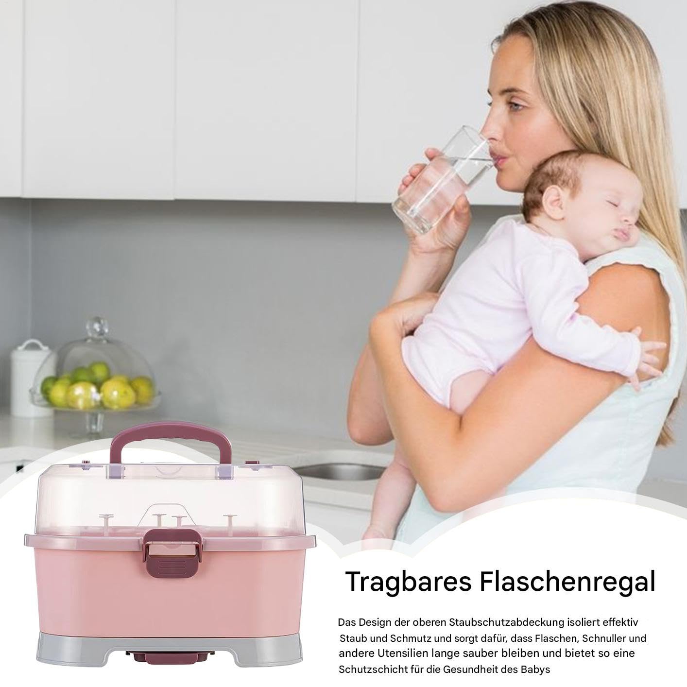 Babyflaschen Organizer, Baby Flaschenspeicher Organizer,Abnehmbare tragbare Staubflaschen -Trocknungsregal - Kindergärtenschachteln für Milchspeicher Fütterung für Kleinkind -Pflegekühlschrank