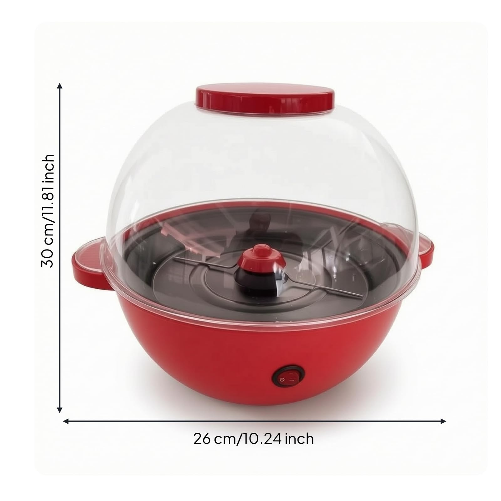 KESOTO Children Popcorn Maker Máquina de Palomitas para Niños Hacedora de Palomitas con Operación Simple Base Antideslizante Plástico y Metal 850W Adecuado, Rojo
