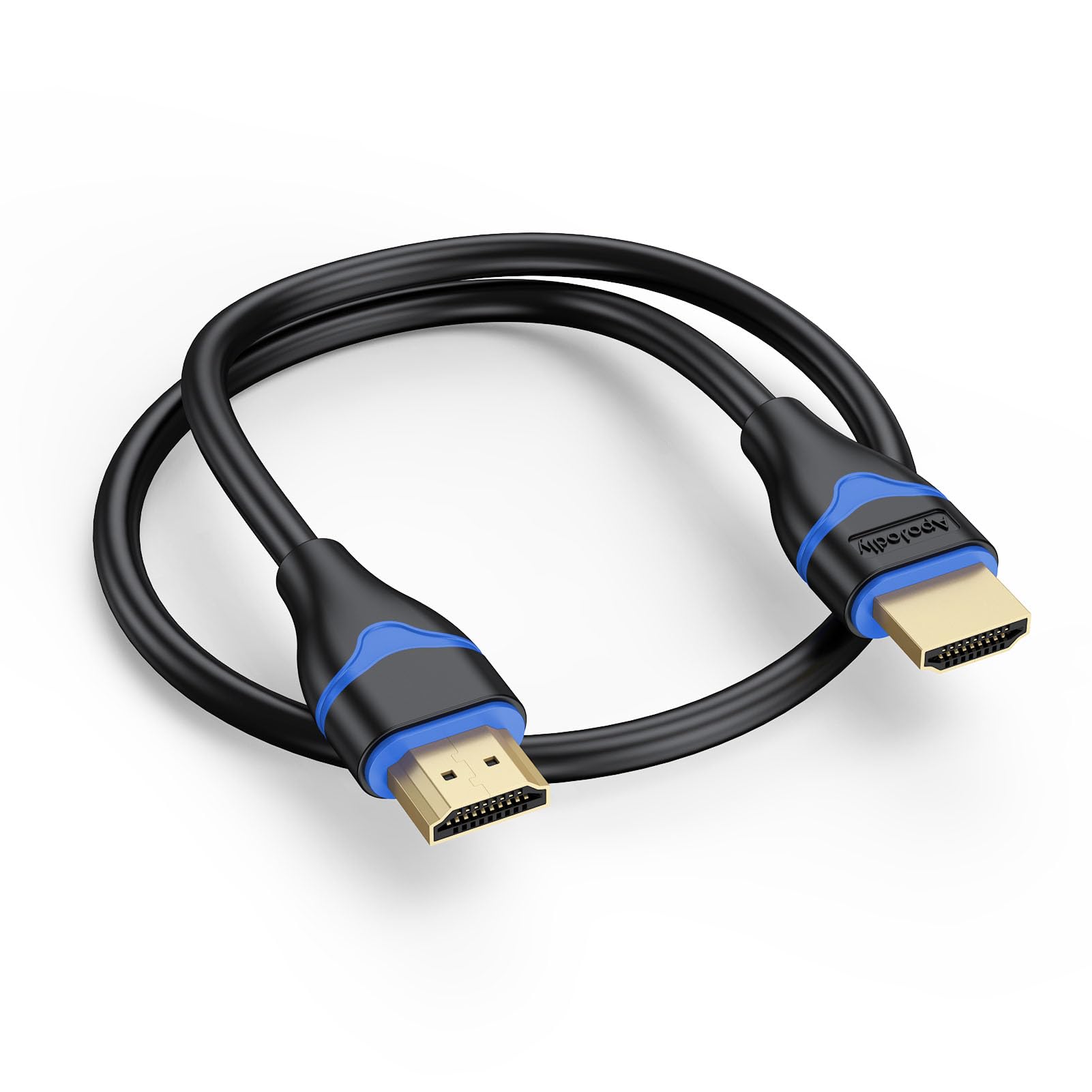 4K Short HDMI Cable 1.5FT, HDMI Cord 1.5 Foot High Speed HDMI to HDMI Cable (4K@60Hz, 2K@144Hz, 1080P, 18Gbps, HDR, 3D, HDCP 2.2, ARC) for HDTV, Switch, PS4/PS5, Xbox, Blu-ray, Monitor