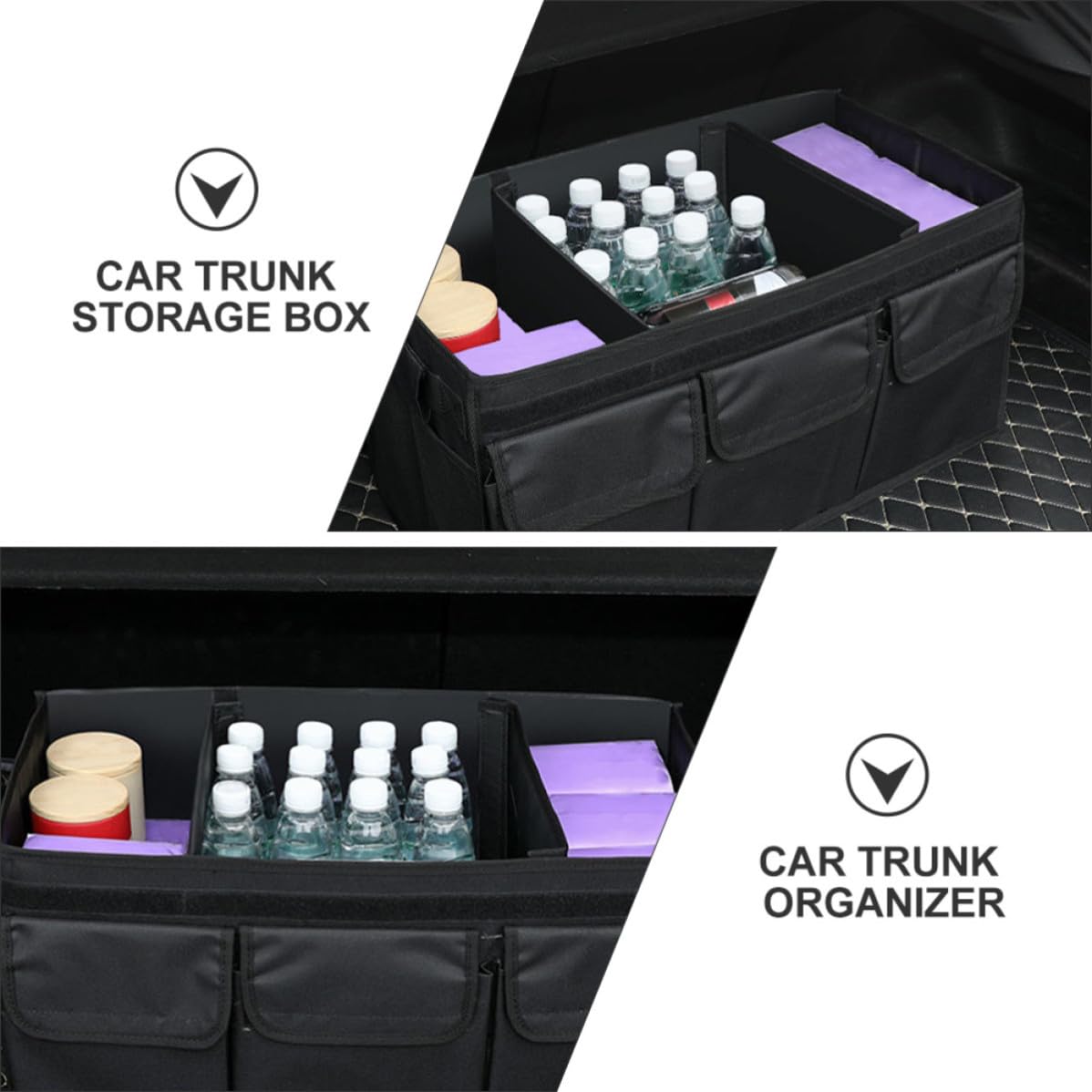 DECHOUS Car Trunk Storage Box Organizzatore per Bagagliaio Auto Pieghevole Oxford Nero, Grande Capacità, per Uso Domestico e Bagagliaio Auto