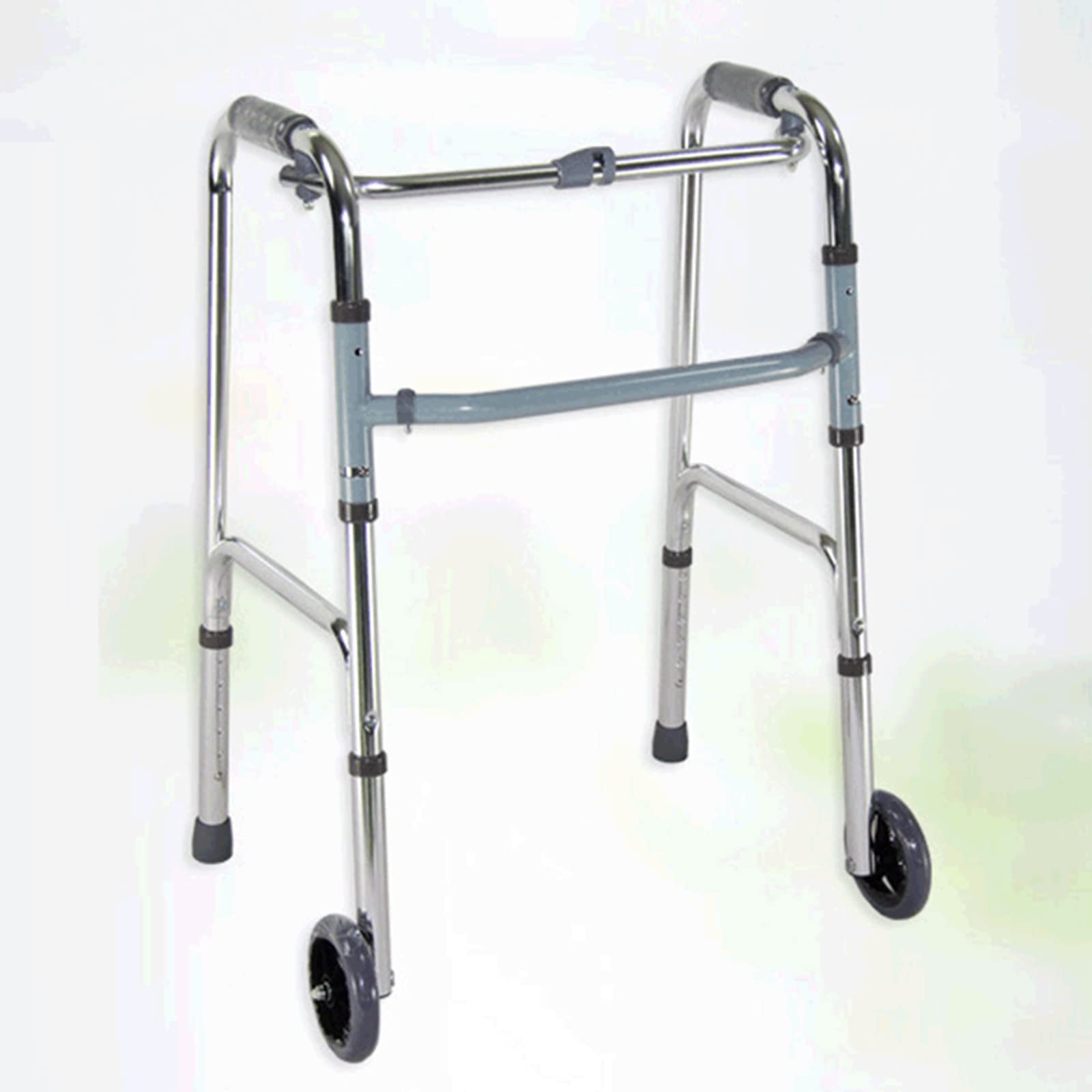 Cesta Plegable para Caminante para Personas Mayores, Marco para Caminar Ajustable en Altura con Ruedas para Adultos Mayores, Cesta para Caminar para Personas Mayores con Movilidad