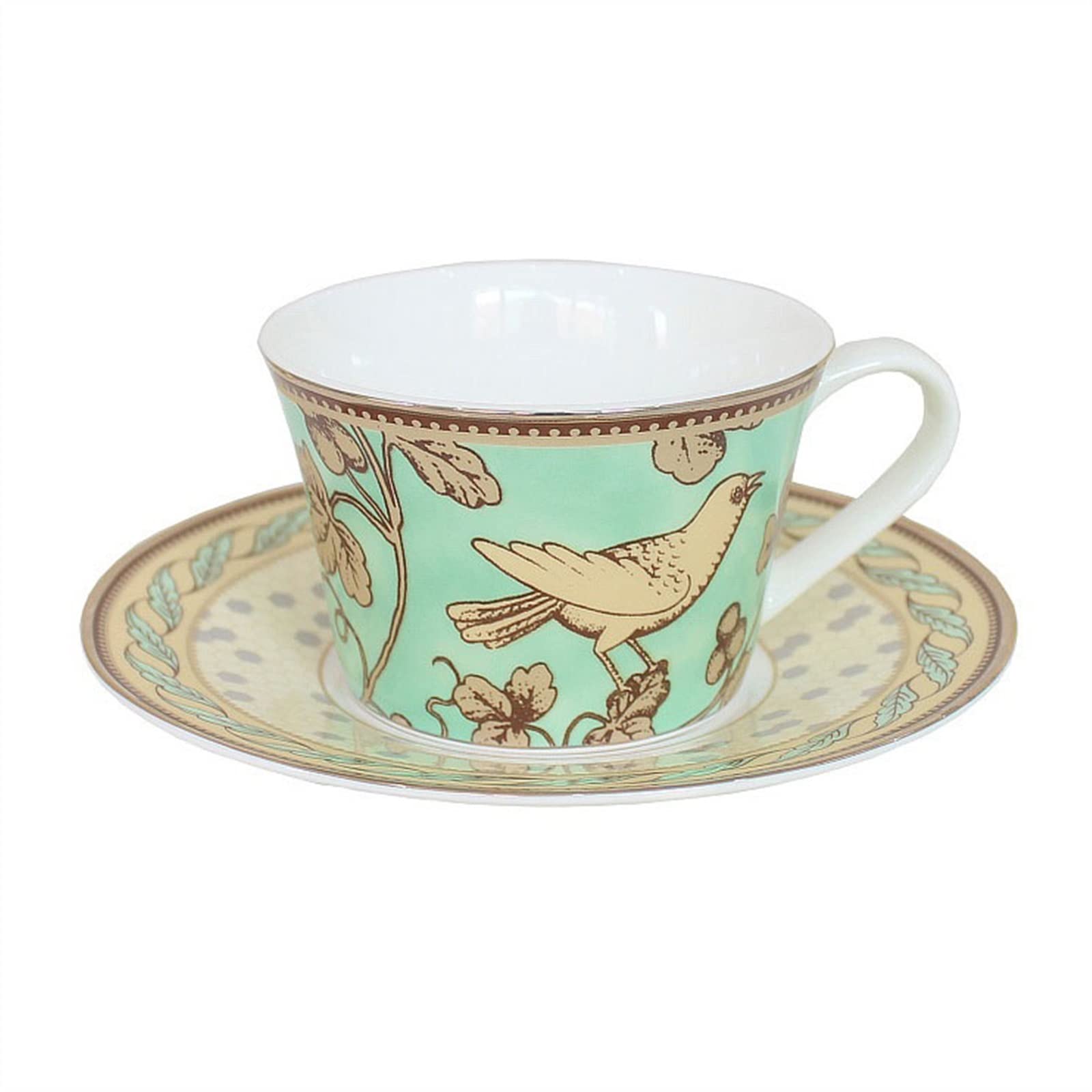 Ceramiczny kubek do kawy w stylu europejskim w stylu ogrodowym filiżanka do kawy z porcelany kostnej czarny zestaw filiżanek do herbaty kubek zestaw kubków do kawy