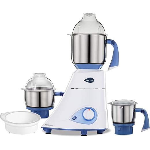 Preethi Blue Leaf Diamond MG-214 mixer grinder 750 watt (Blue/White), 3 jars & Flexi Lid, FBT motor with 2yr Guarantee & Lifelong Free Service