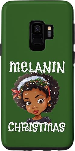 Galaxy S9 Melanin Christmas Black Girl Magic Women Mrs Claus Afro Love Case