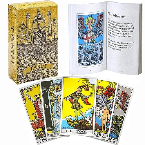 Image of DIANZHU Tarot Card Game Deck, 78 Tarot Cards with Guidebook, Classic, Durable, Unisex, Age 14+