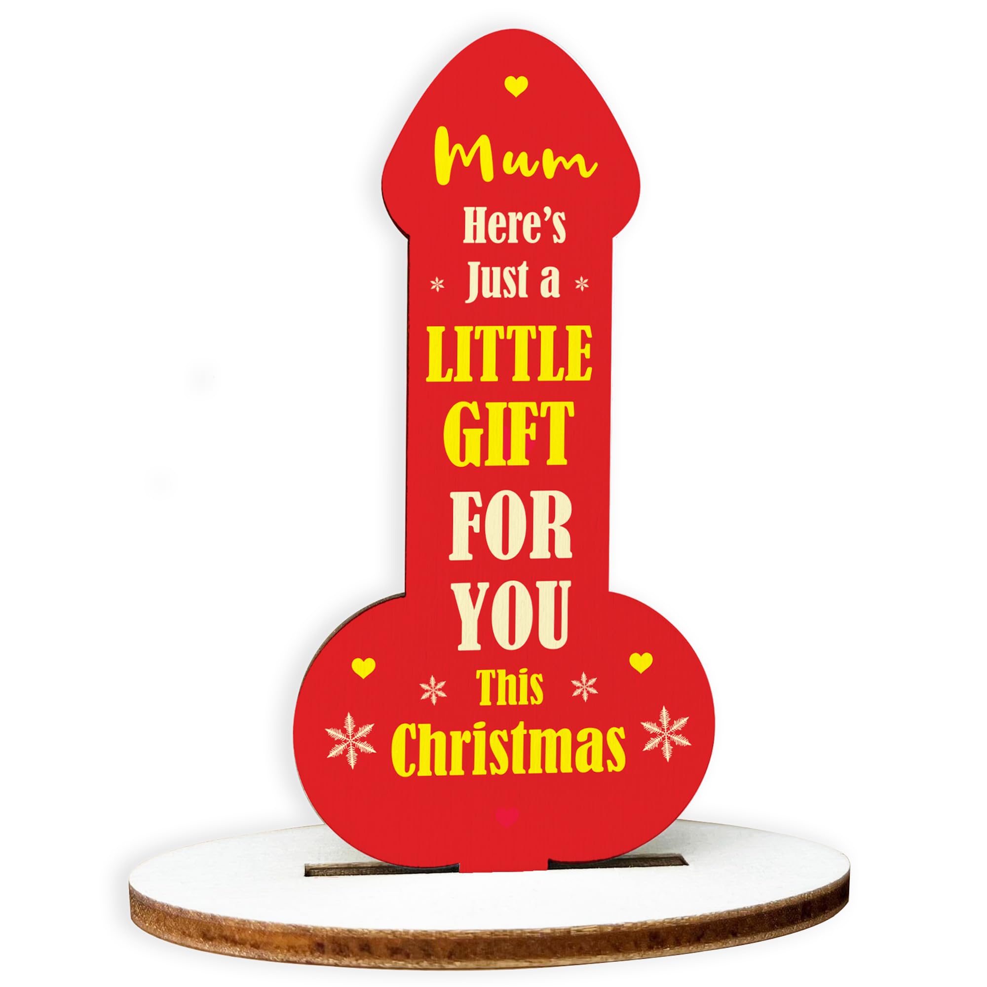 Red Ocean Funny Mum Gifts For Christmas, From Son Daughter, Rude Gift Novelty Wooden Plaque For Mother's Day