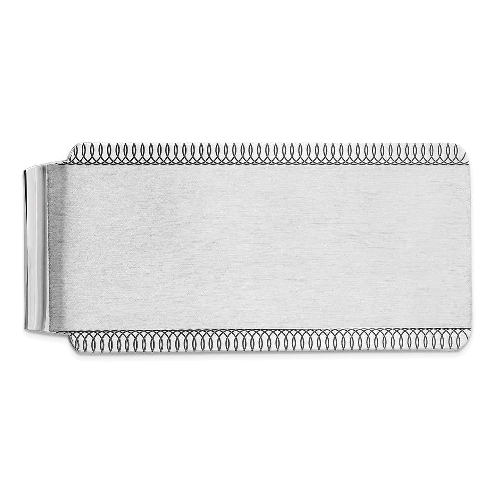 Men's 925 Sterling Silver Satin Front Money Clip Fine Jewelry for Men Gifts for Him