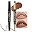 evpct 1Pcs Brown Matte Lip Liner and Lipstick Combo Set Kit for Women, Magic Neutral Lipsticks 24 Hours Original Lipstick and Lips Liner Pencil Stain Gloss Plumper Makeup Long Lasting Waterproof 38