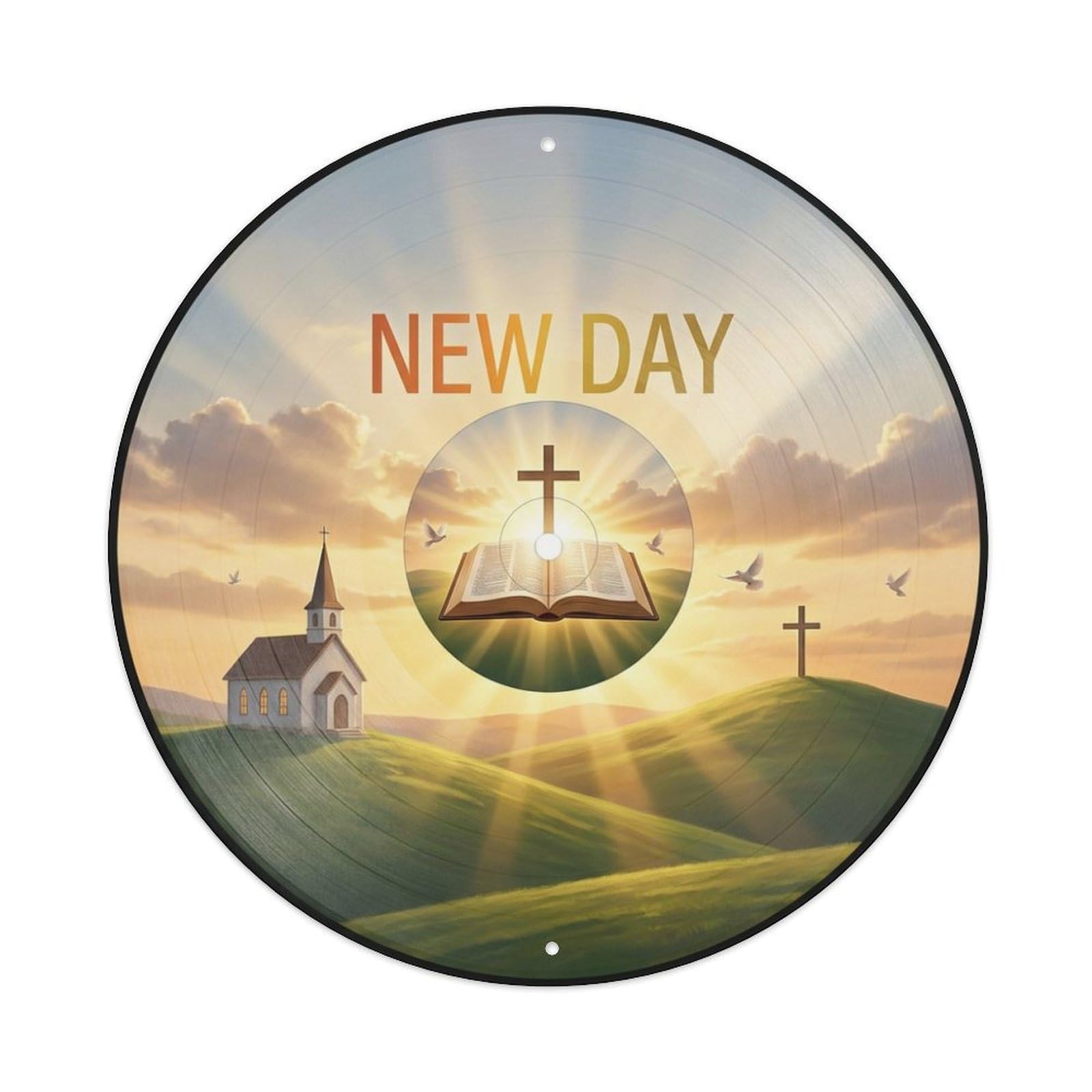 Gospel Vinyl Records Sunrise Hope Music Cover Metal Tin Sign