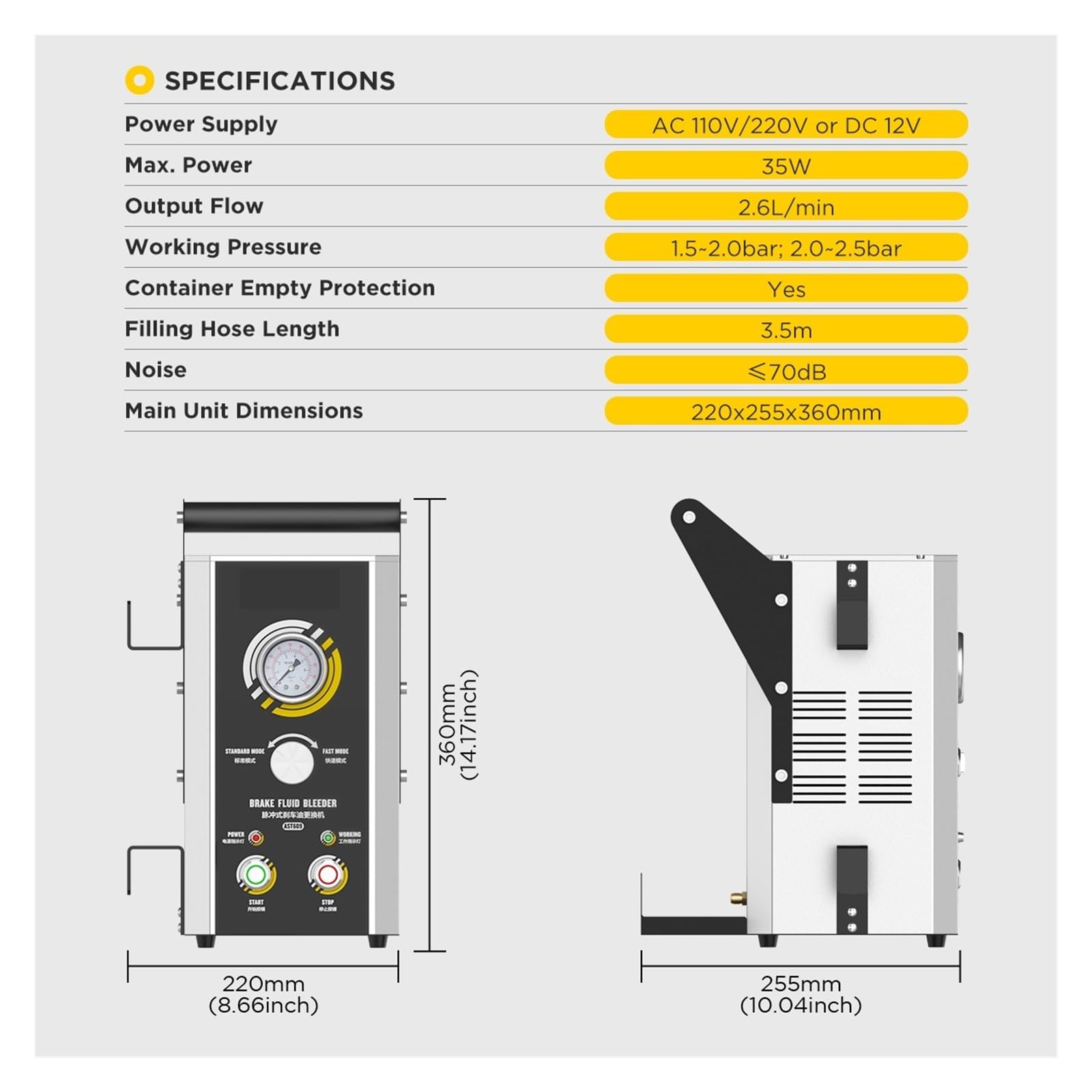 Tester płynu hamulcowego, Zestaw Do Odpowietrzania Hamulców, Maszyny Do Wymiany Płynu Hamulcowego, Profesjonalne Pulsacyjne Narzędzie Do Odpowietrzania Płynu Hamulcowego