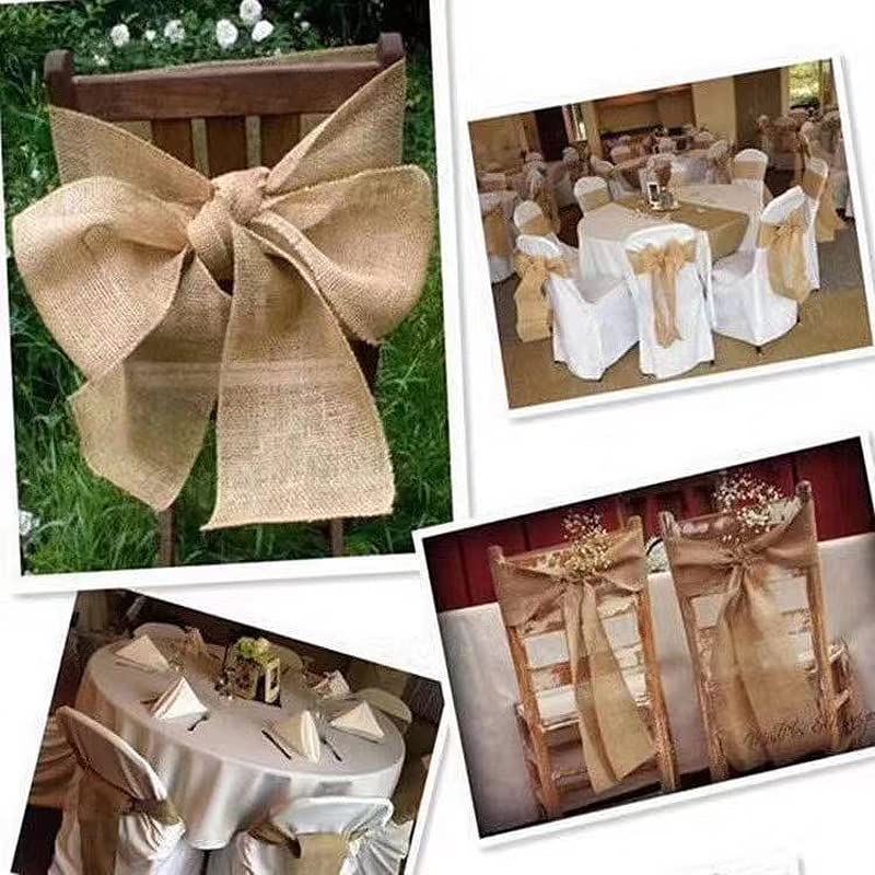 Wielofunkcyjne szarfy na krzesła z juty 15X275CM, koronkowe, jutowe, jutowe, kokarda na krzesło, wesele, baby shower ，Fiołki na pokrowce na krzesła(Lace)