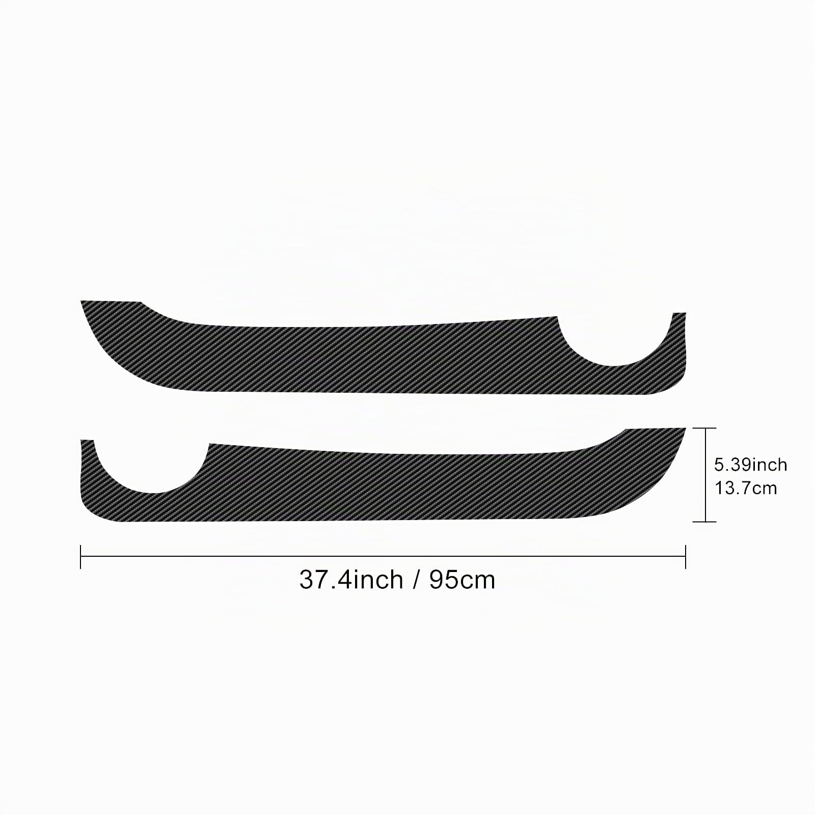 KUNGKIC Tapis de portière de voiture pour Fiat 500 2008-2024 Abarth 595 695 2012-2024 - Autocollant de protection intérieur autocollant pour bord latéral (motif fibre de carbone)