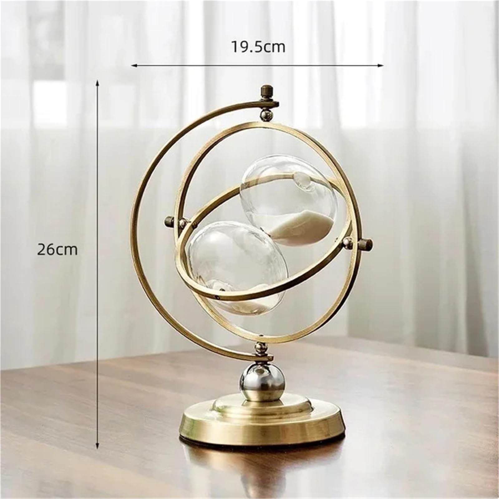 Clessidra 15/30/60 Minuti, Timer Globo, Ottone, Sabbia