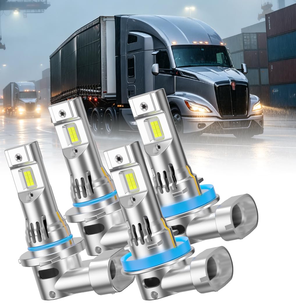 Photo 1 of Luminavexel Light Bulbs for KENWORTH T680 T880 2013-2019 Semi Turck, 6500K White 9005 High & H11 Low Beam Replacement, 55W Ultra Bright with Built-in Fan, 4-Pack