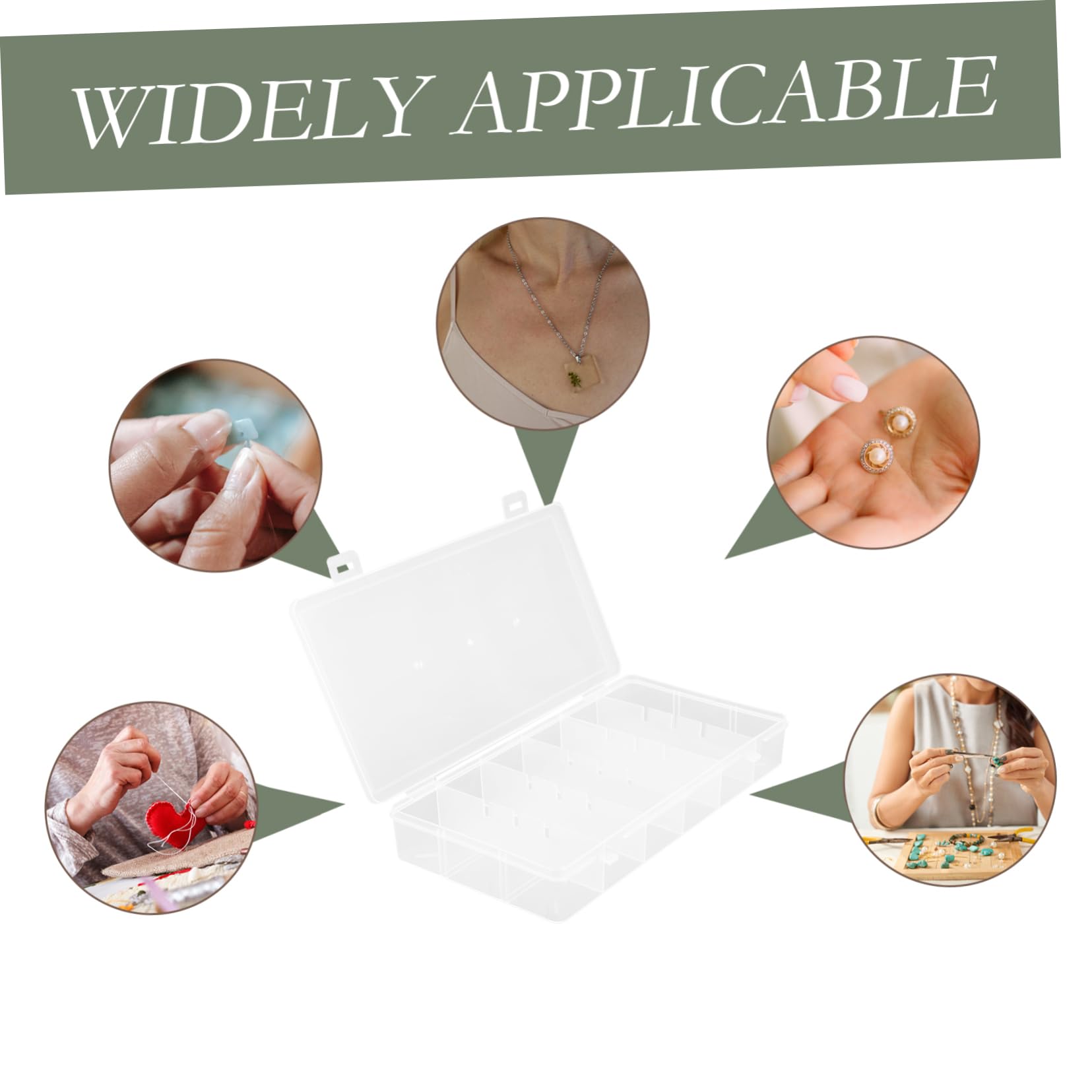 NOLITOY 4 Set Scatola Multi Scomparti Con Scomparti Verticali Organizer Rettangolare Trasparente Per Gioielli E Accessori Contenitore Facile Da E Smontare Per Domestico 2 Pezzi*4