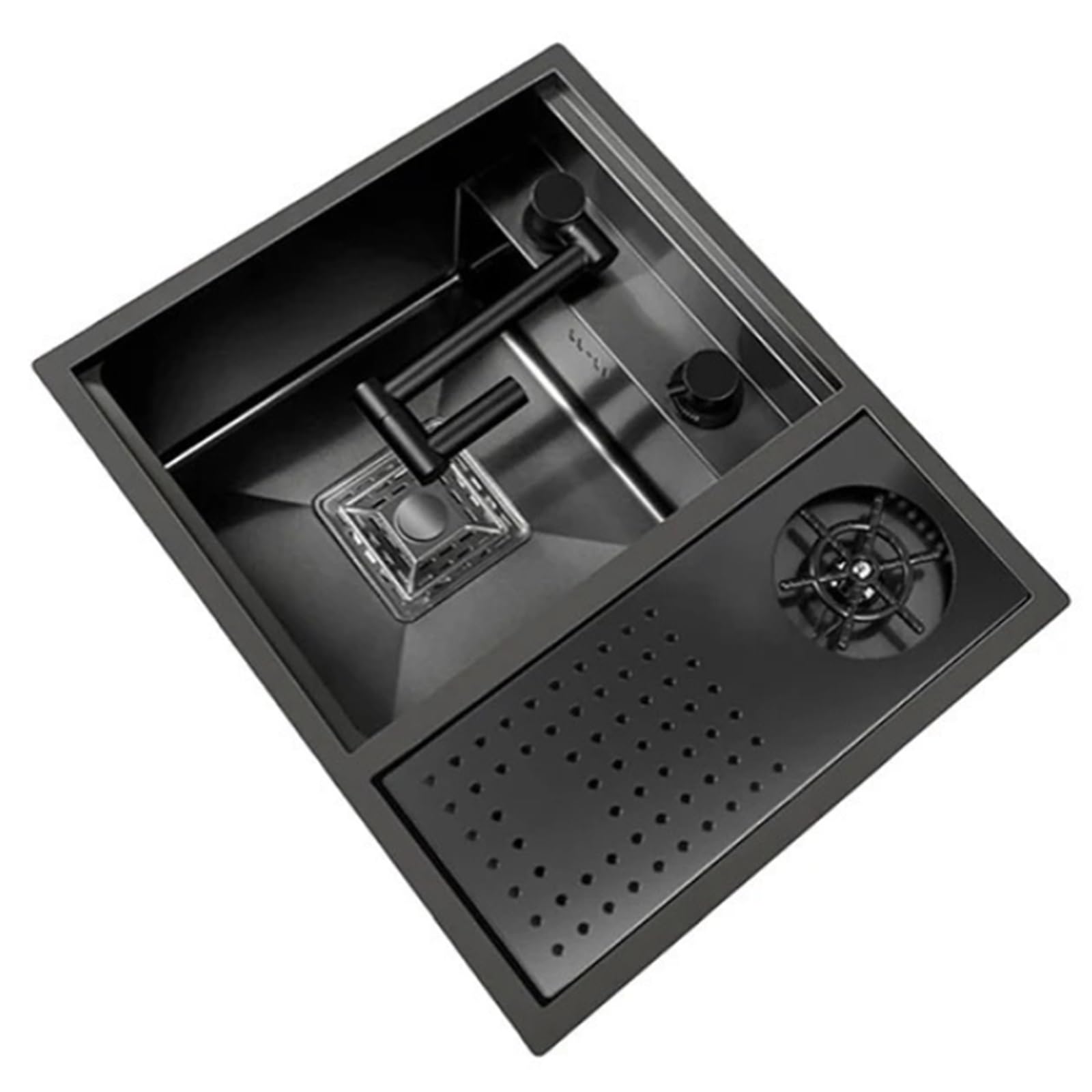 CZYWKDDPP Compact Stainless Steel Single Bowl – Small Mini RV Bar with Siphon Faucet, Cover,Folding Cup Washer& Space-Saving