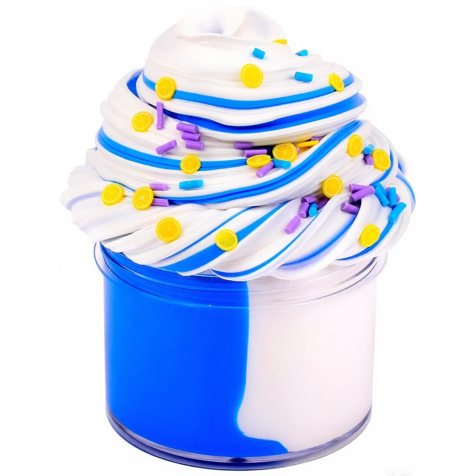 Fluffy Butter Slime Kits for Girls Boys,With Blue Charms,Super Soft and Non Sticky Slime,Scented Slime Party Favors(7OZ 200ML)