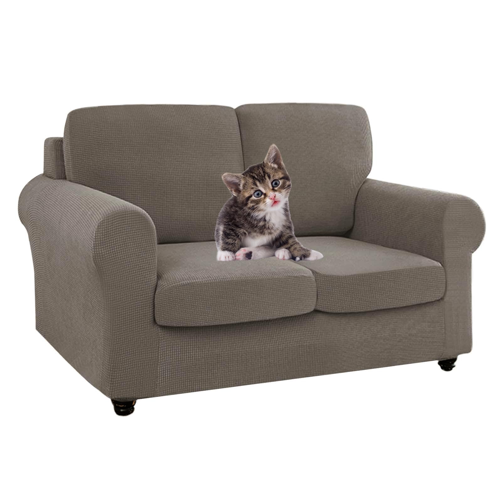 SYLC Ektorp Sofa Cover with Seat Cushions Covers and Backrests Covers Sofa Covers Stylish Stretch Jacquard Couch Slipcover Protector (Taupe,Sofa+2 L Seats+2 L Backs)