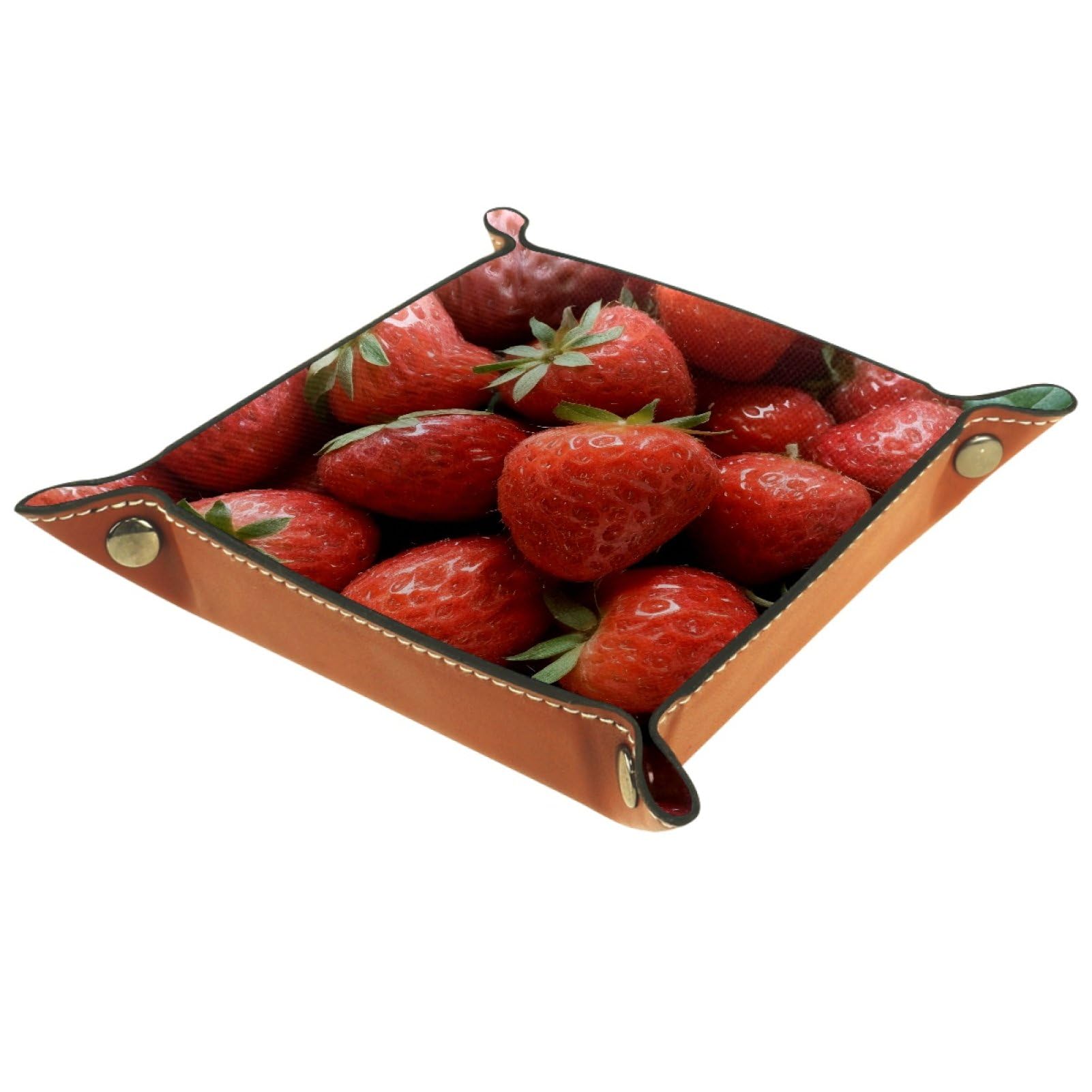 VAPOKF Fresh Strawberry Dice Tray, Folding Microfiber Leather Dice Holder for Dungeons and Dragons RPG Dice Gaming D&D and Other Table Games