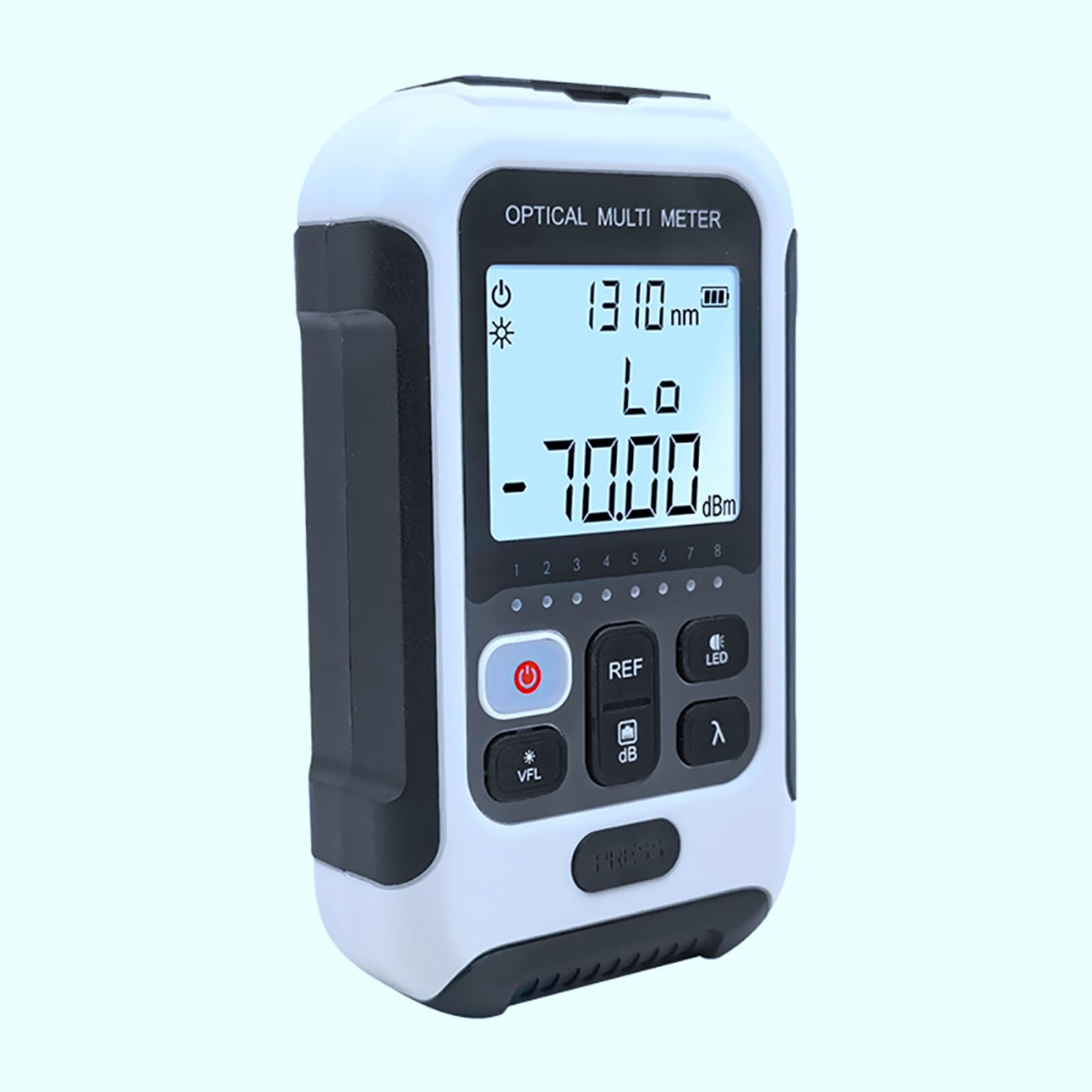 Medidor de Potencia óptica, Medidor de Potencia de Fibra óptica 3 en 1 con 10 Longitudes de Onda FC/SC/ST Probador de Fibra de Interfaz Universal con Calibración y Cálculo