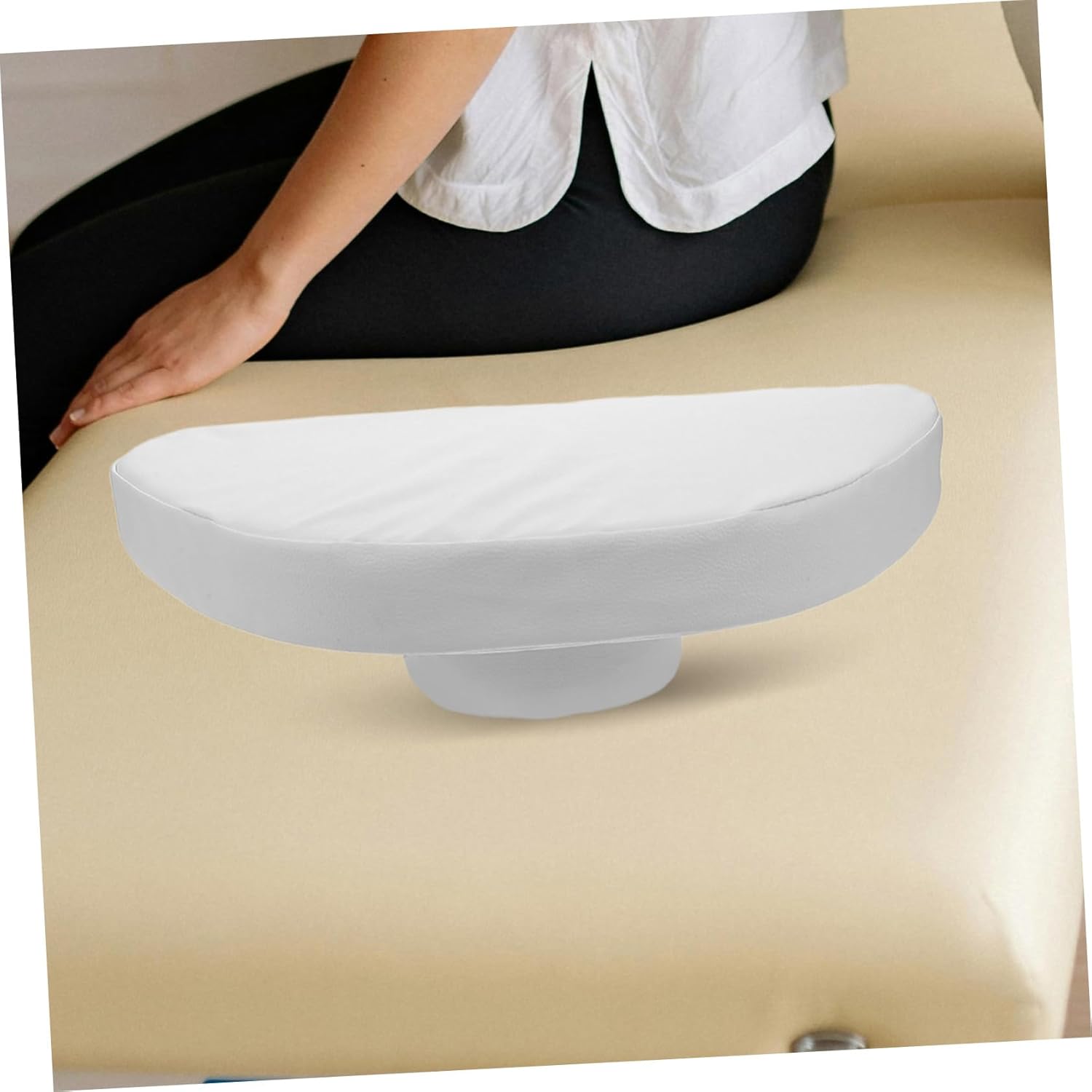 Comfortable Massage Bed Pillow with Small Supportive Core Spa and Beauty Salon Use Elegant Design for Neck and Shoulder Relaxation White Shape