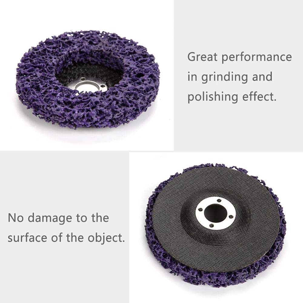 Zestaw 5 tarcz ściernych do szlifierki 100 mm 60# Poly Strip Disc narzędzie do czyszczenia do usuwania rdzy/malowania/łuszczenia fioletowo-złotej