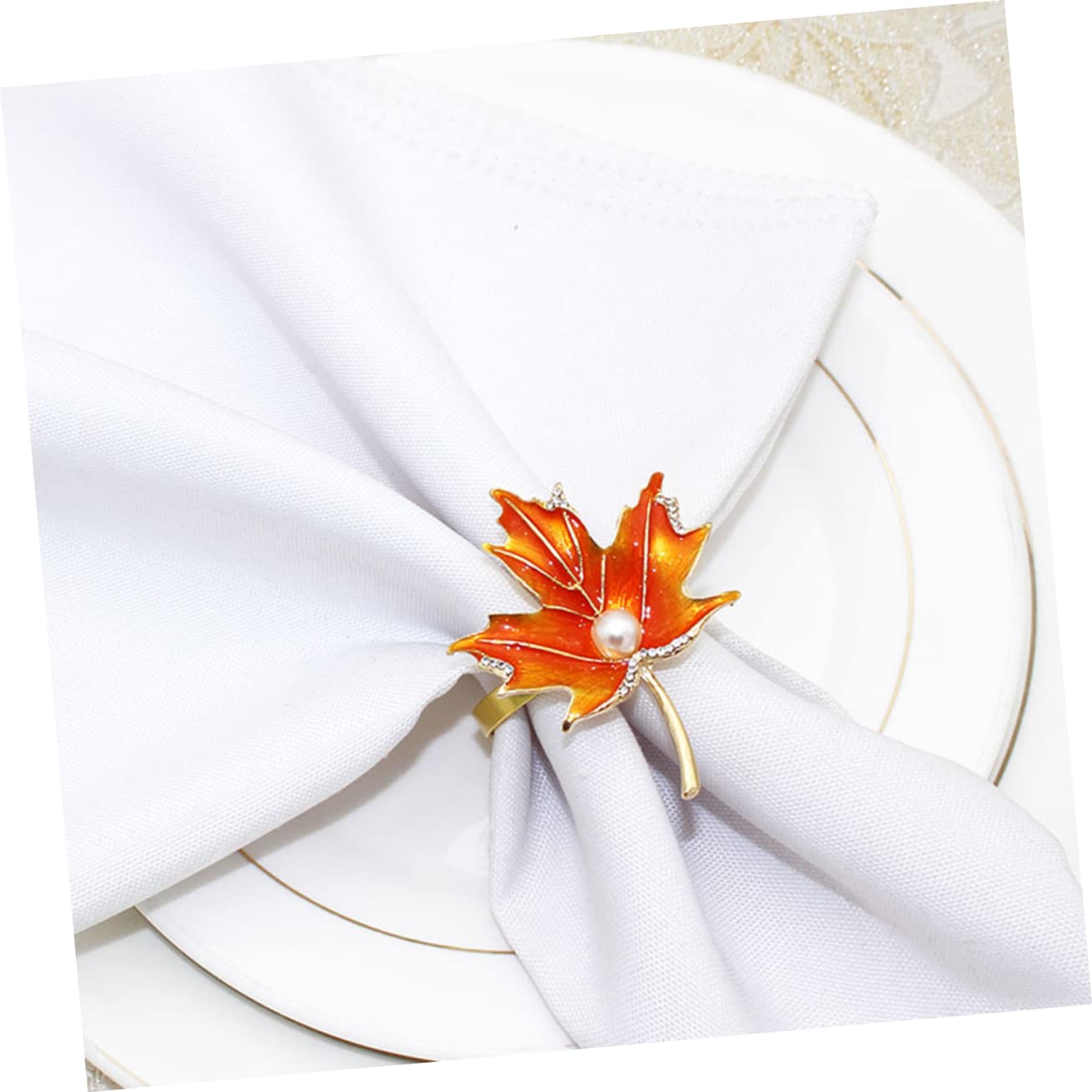 Cabilock 3 Set Portatovaglioli Per Il Del Ringraziamento Portatovaglioli Decorazione Autunnale A Forma Di Foglia Decorazione Per Tovaglioli 4 pezzi * 3