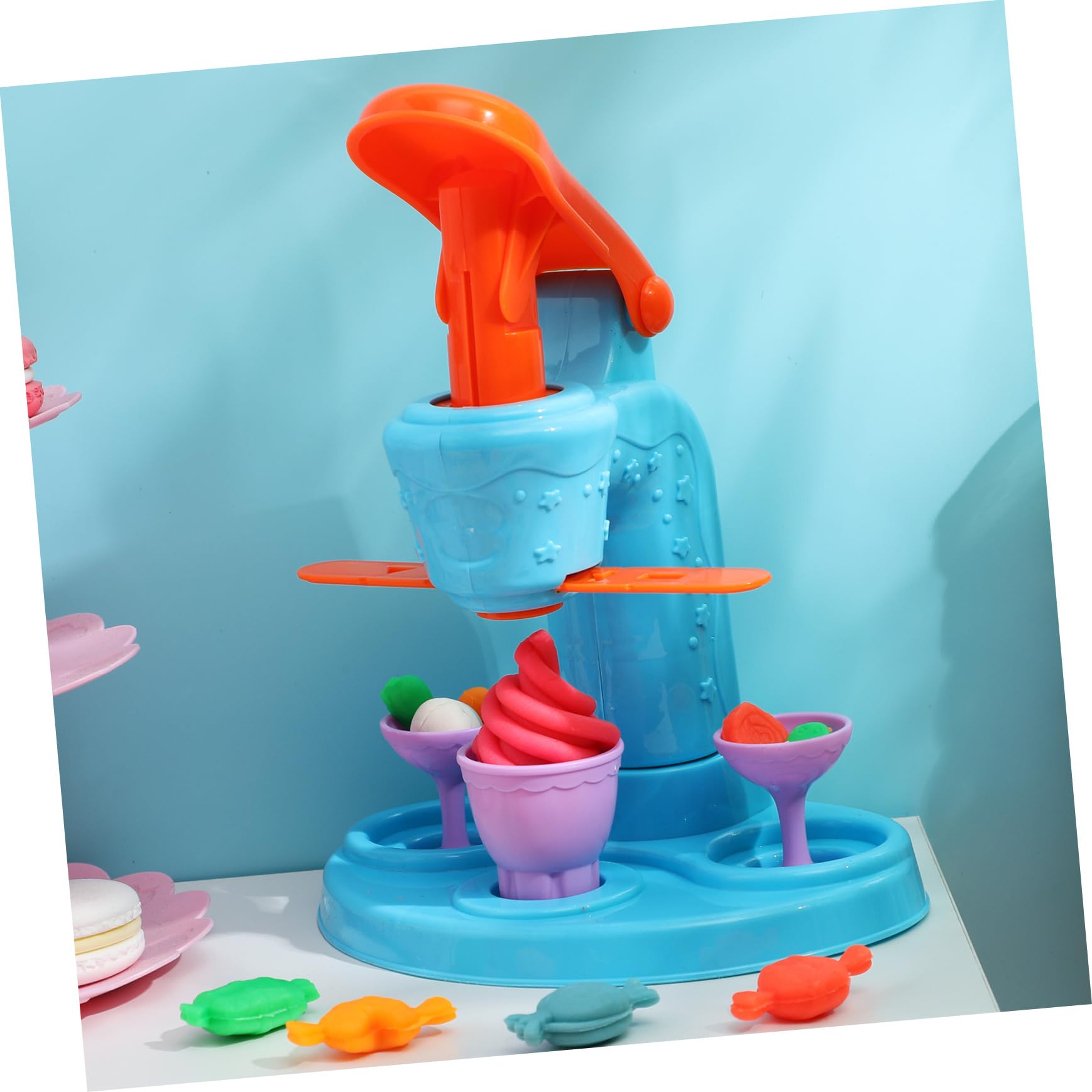 Kisangel Set di Accessori per Pasta Modellabile Gelatiera, Macchina per Spaghetti e Hamburger, Materiale Abs, 51 Pezzi, Gioco da Cucina per Bambini e Ragazzi, per Giochi di Compleanno