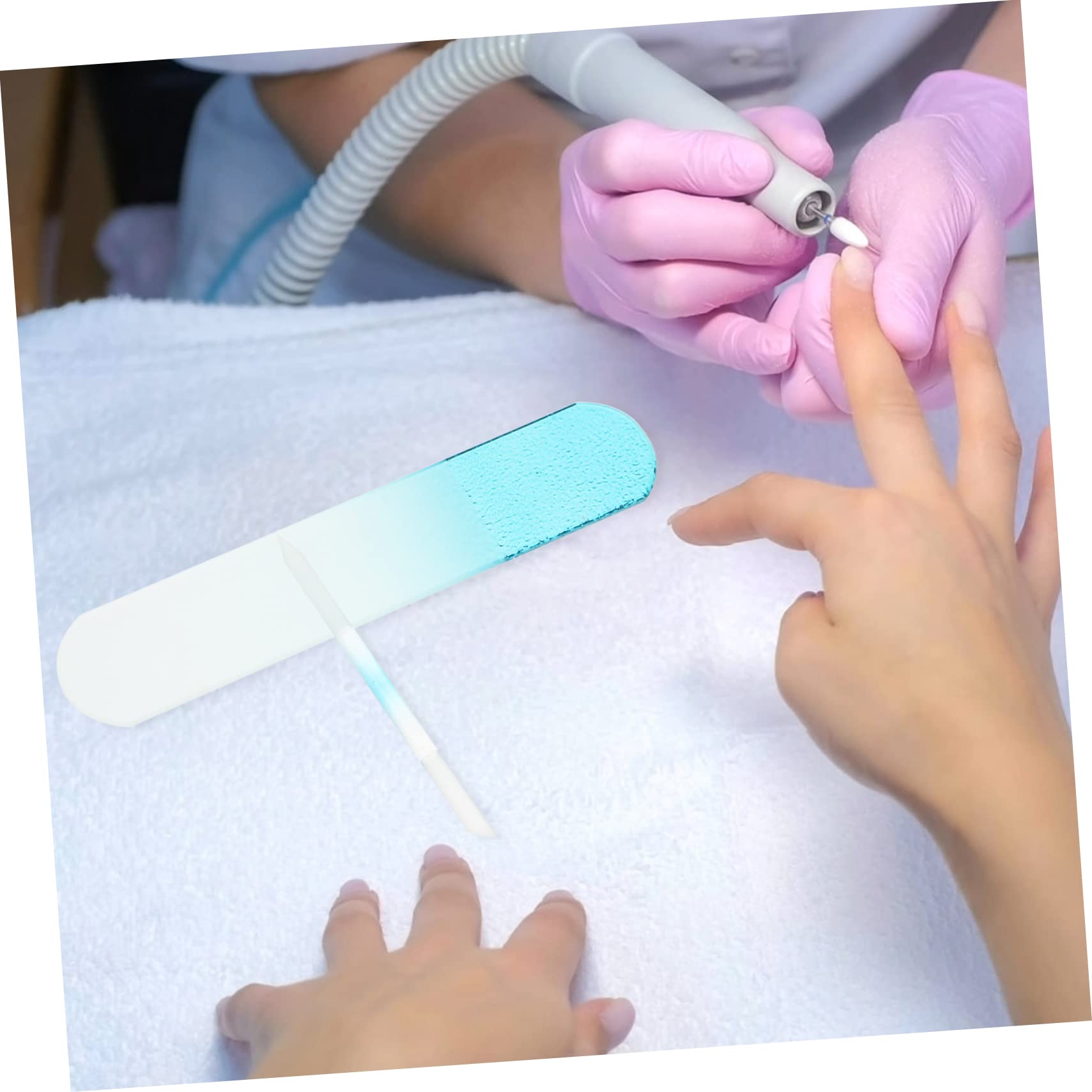 FOMIYES 6piezas Limas De Vidrio Para Uñas Limas Cilíndricas Para Uñas Gruesas Herramientas De Manicura Profesionales Para Uso Natural y Fácil Transporte