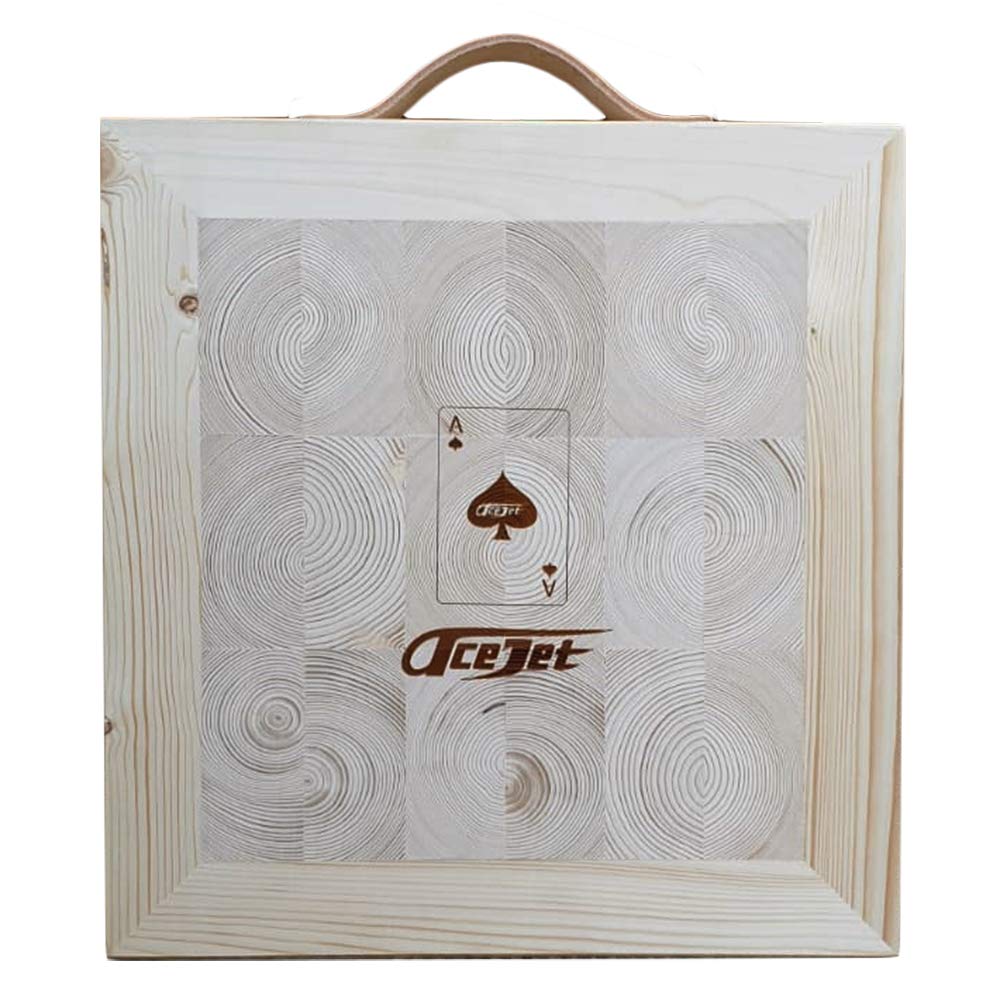 ACEJET Wooden Target Board for Throwing Knives & Small Axes & Tomahawk - Endgrain Pro - 21 inch - Square Hanging