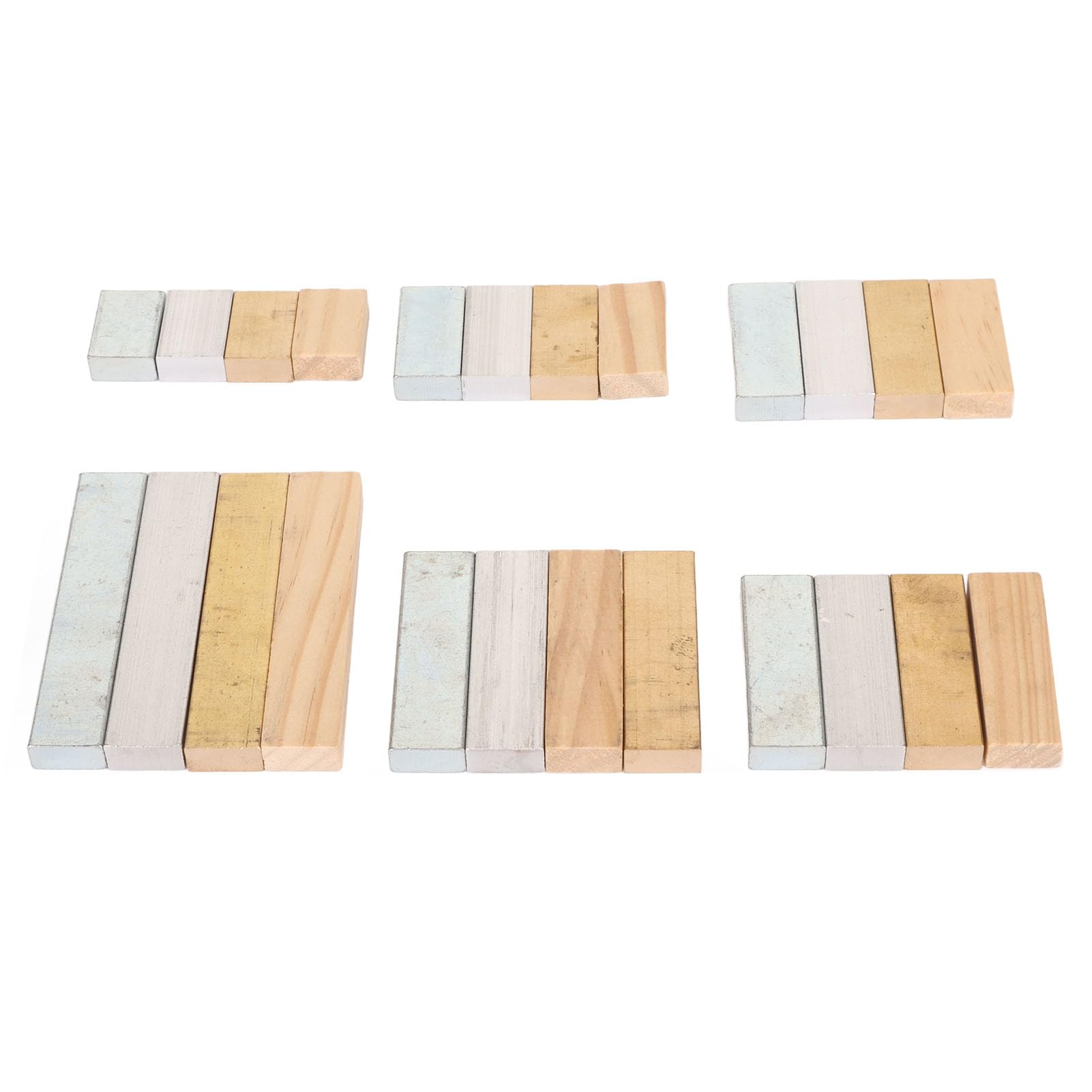 24Pcs Material Density Equipment Kits, Copper Aluminum Density Block Set for Collections Lab Experiment Material Hobbies