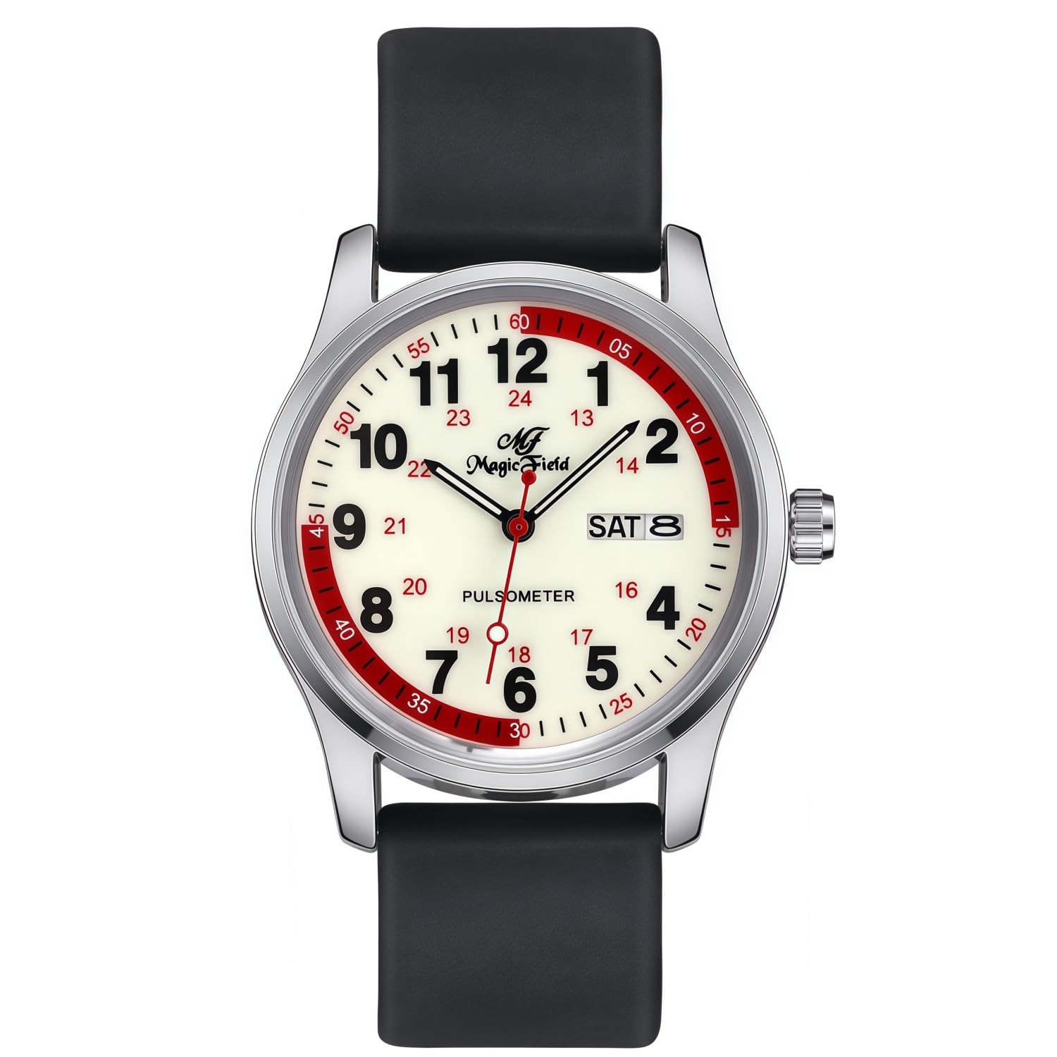 SIBOSUN Nurse Watch for Nurse Doctors Medical Professionals Students Men Women Unisex Easy to Read Dial Second Hand Watch for Nurses Water Resistant Silicone Band