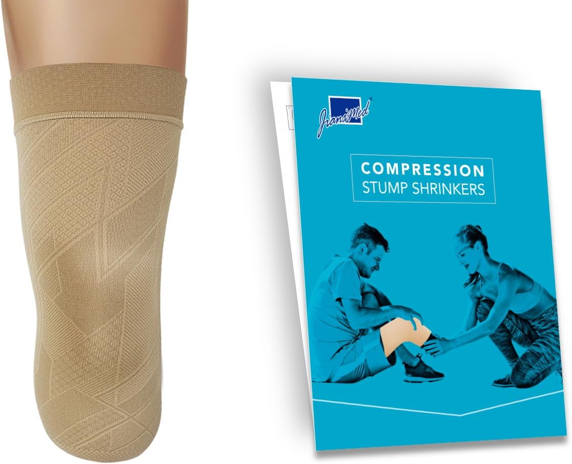 Prosthetic Stump Shrinkers–Below Knee, 40cm, Compression, 20-30, Amputee Socks, Trendy, Taiwan Excellence XL