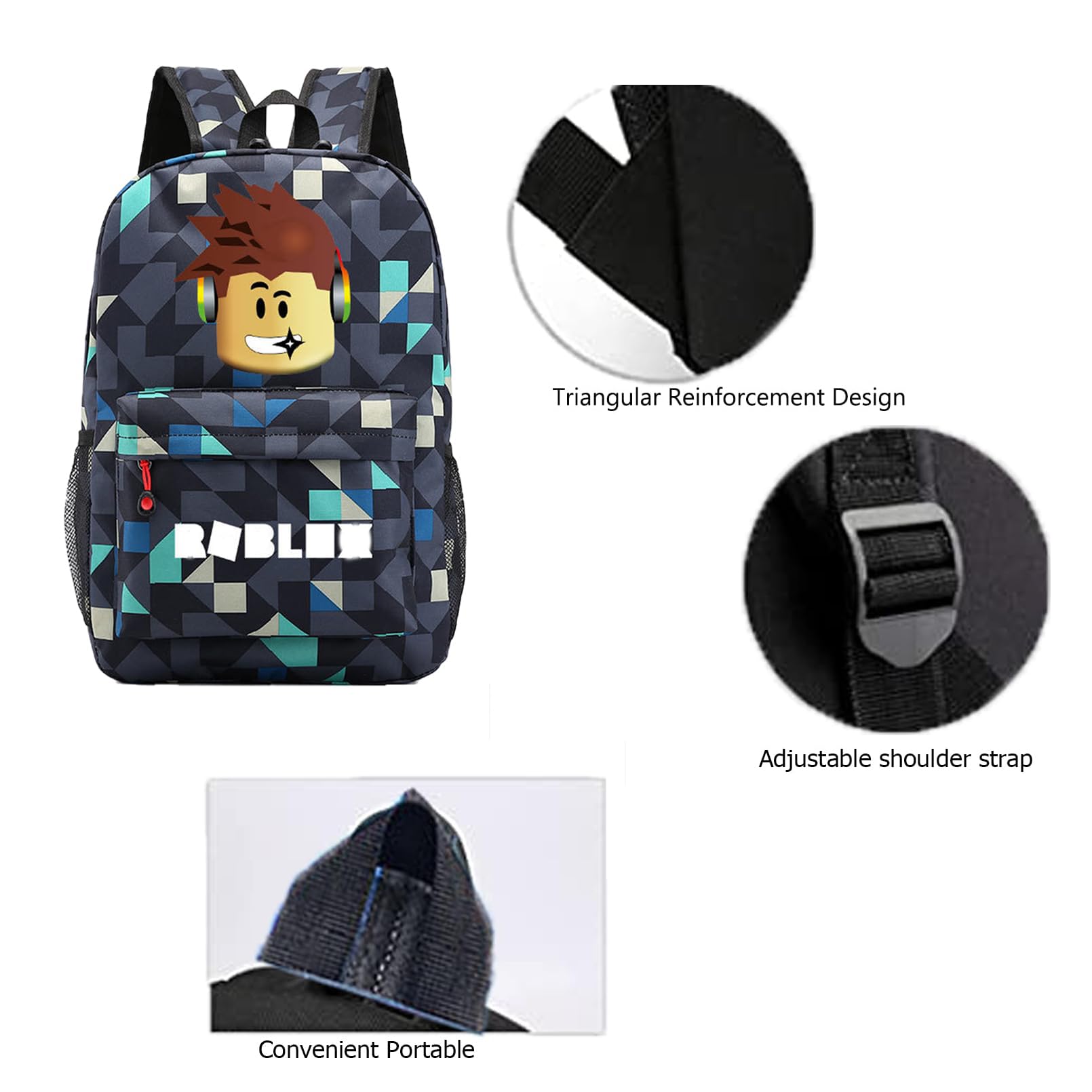 Mochila Robllox, Mochila escolar Rob-lox, Robllox school bag de gran capacidad, mochilas escolar Rob-lox, mochilas anime