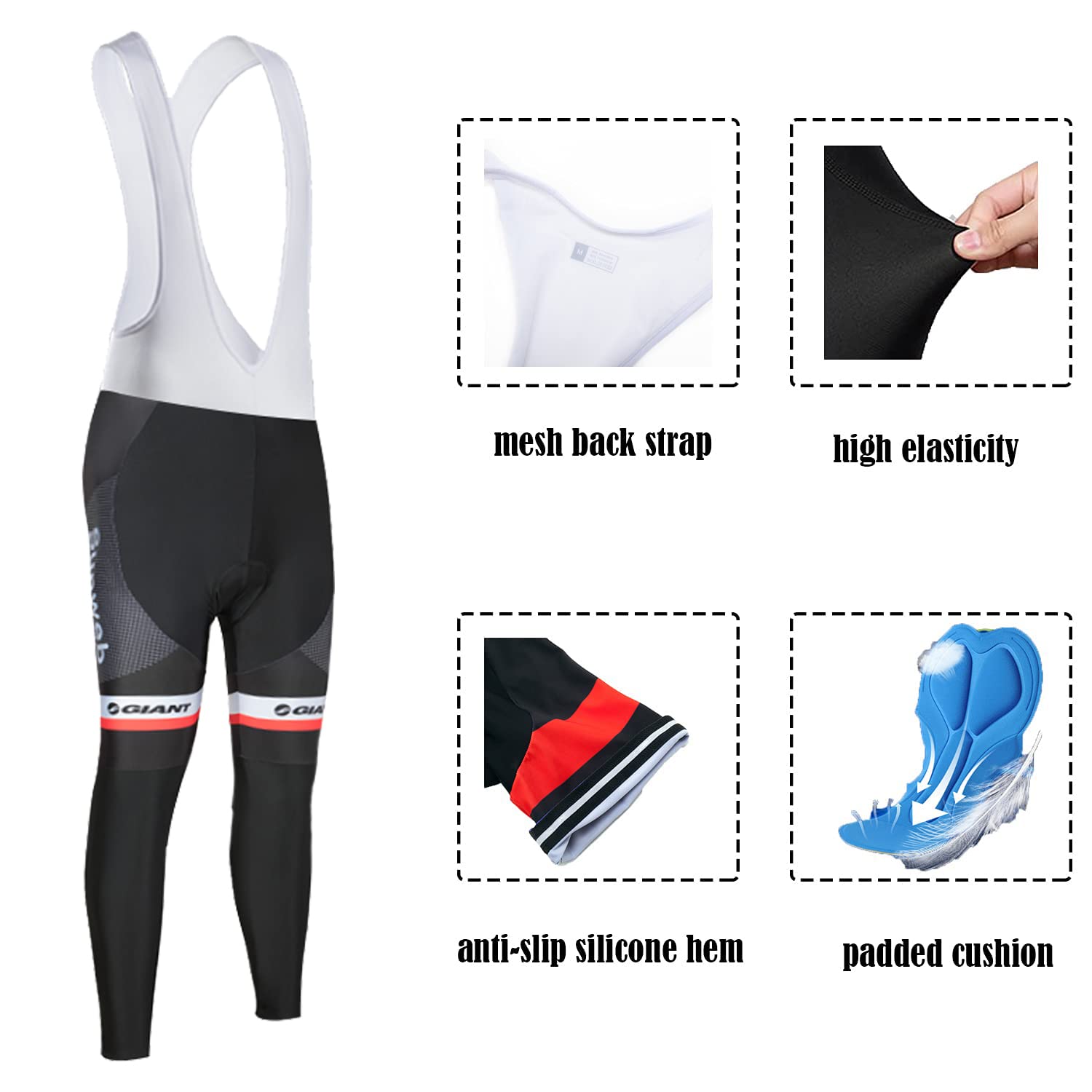 Rennrad Trikot Herren Langarm Set Winter,Radlerhose mit Sitzpolster aus Atmungsaktiv und Schnell Trockend