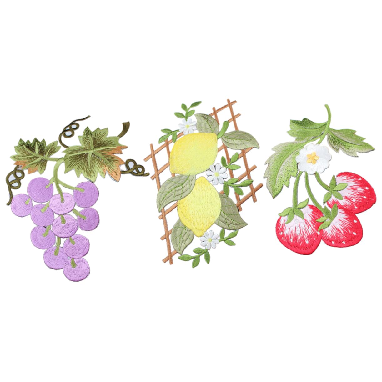 Operitacx 15 Pezzi Frutta Ricamo Patch Cucito Applique Decorazione Vestiti Zaino Rettangolo Toppe Cucire Su Applique Vestiti Artigianali Fai Da Te Decorazione Forniture Artigianali