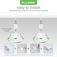 ALUSSO Süllyesztett LED Spotlámpa 230V 5W 440LM Szabályozható Fényerő 3 Színhőmérséklet IP44 Kerek Mennyezeti Világítás Fürdőszobába Konyháb 6
