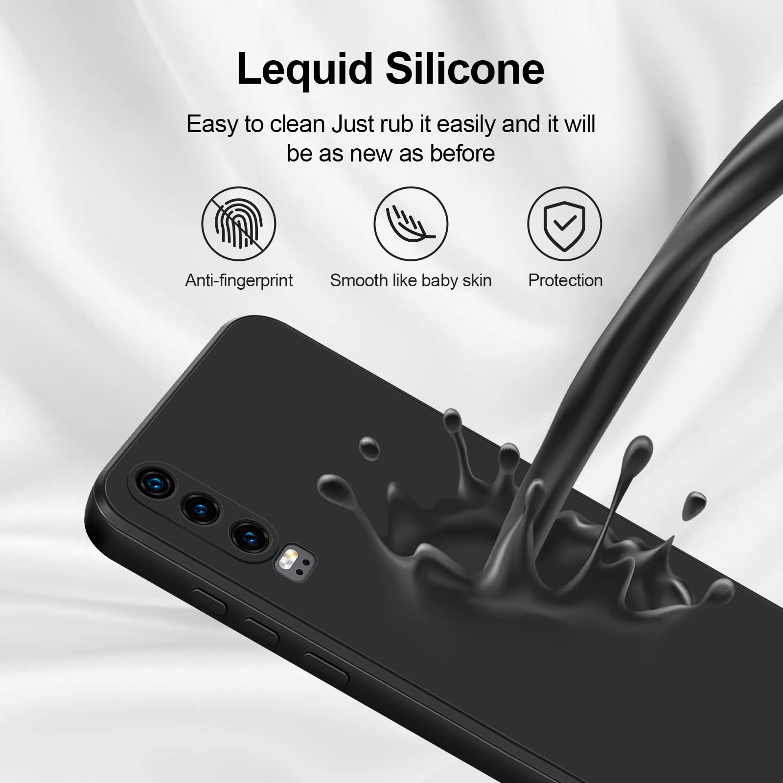 GiiYoon Funda para Huawei P30,Case de Silicona Suave de TPU Funda Protector de Goma Fexible Prueba Liviano y a Delgado de Golpes Antirrayas para Teléfono Huawei P30 - 5