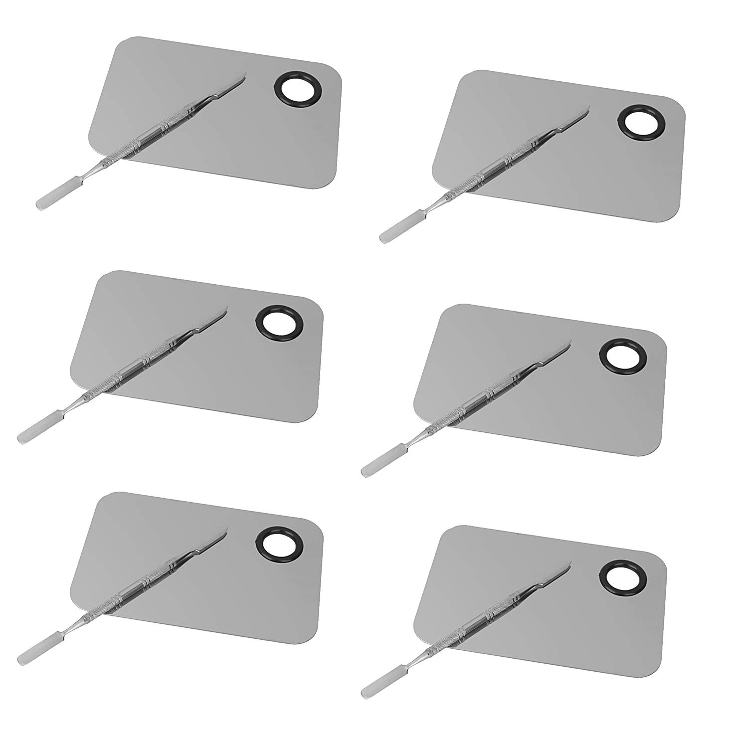 Brain Freezer Pack Of 6 Makeup Palette with Stainless Steel Square Shape Spatula Silver-image-40