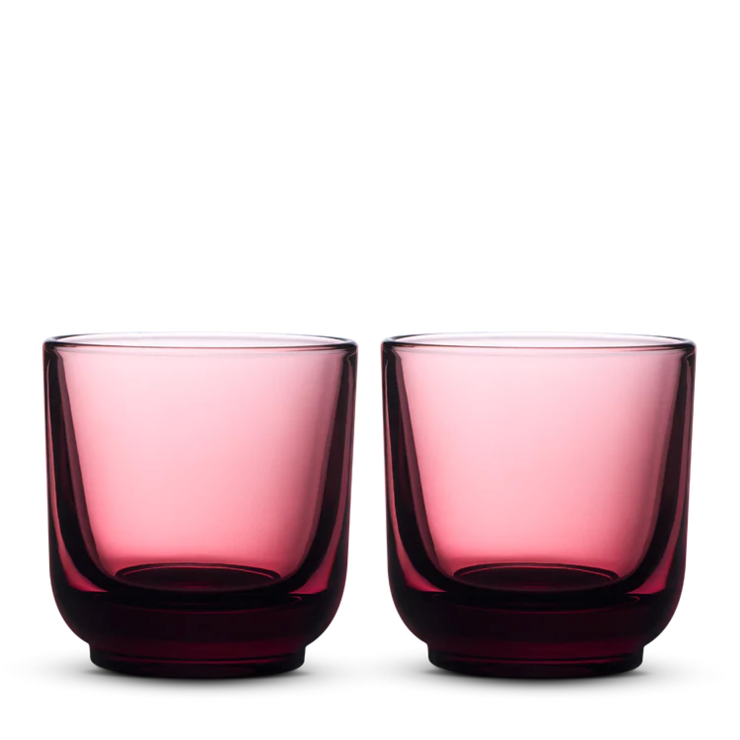 Fellow Pirch Cappuccino Cups 6.5 oz, Set of 2, Weighted Glass - Garnet